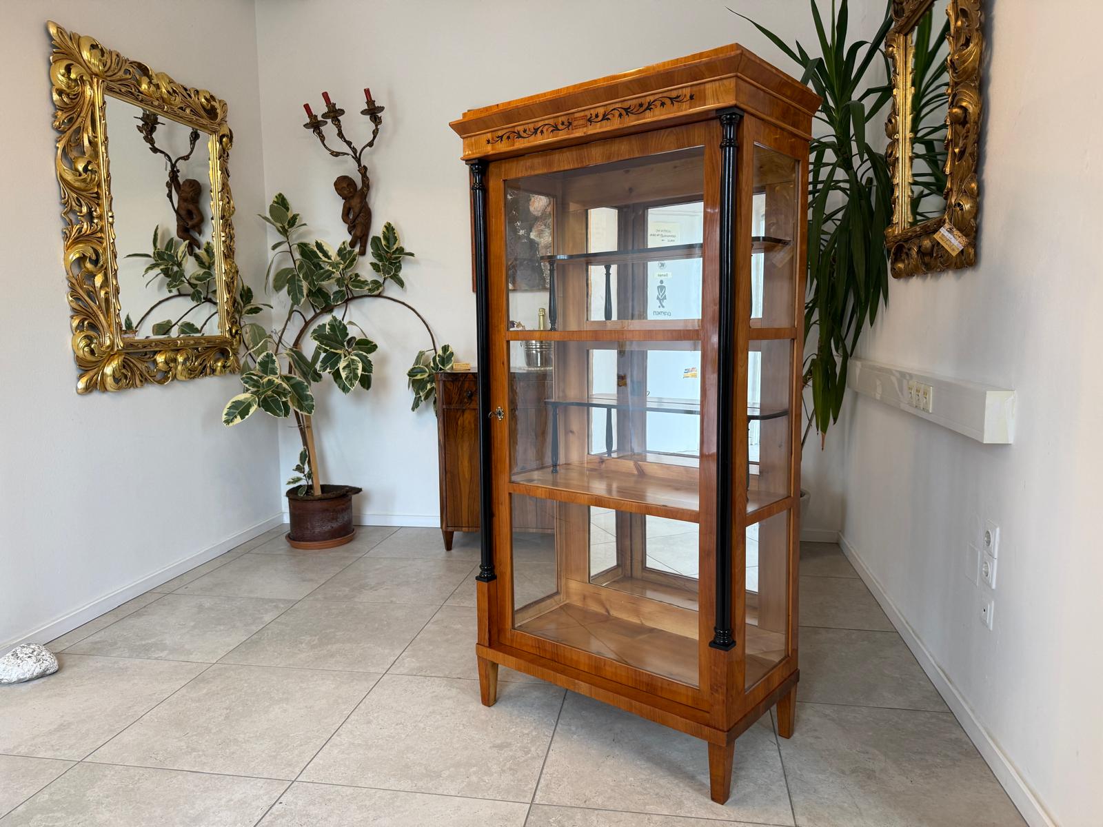 Restaurierte Biedermeier Vitrine Bücherschrank Glasschrank G2050