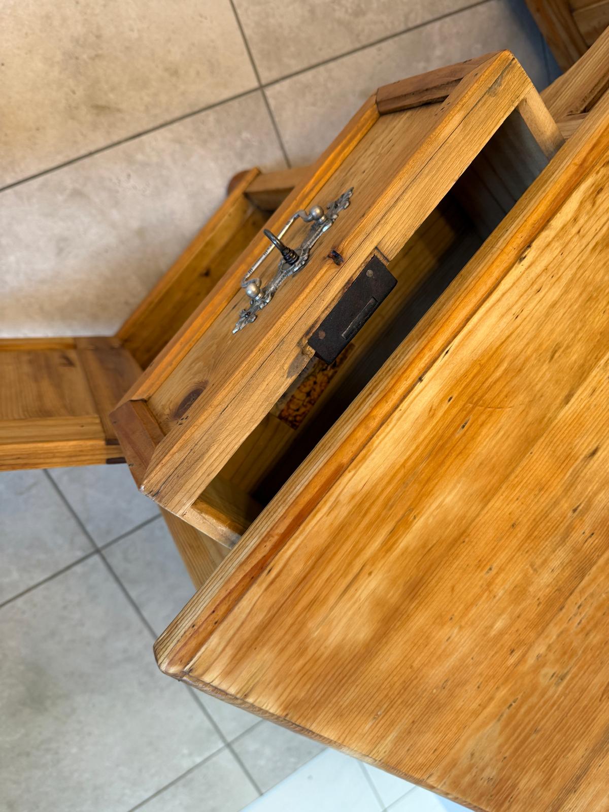 Bäuerlicher Jugendstil Schreibtisch Sekretär Naturholz Antik Alt Weichholz D1208