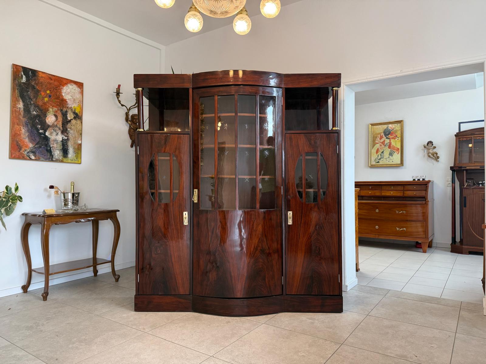 Sale Restaurierte Jugendstil Glasschrank Vitrine Bücherschrank Antiquität G1819