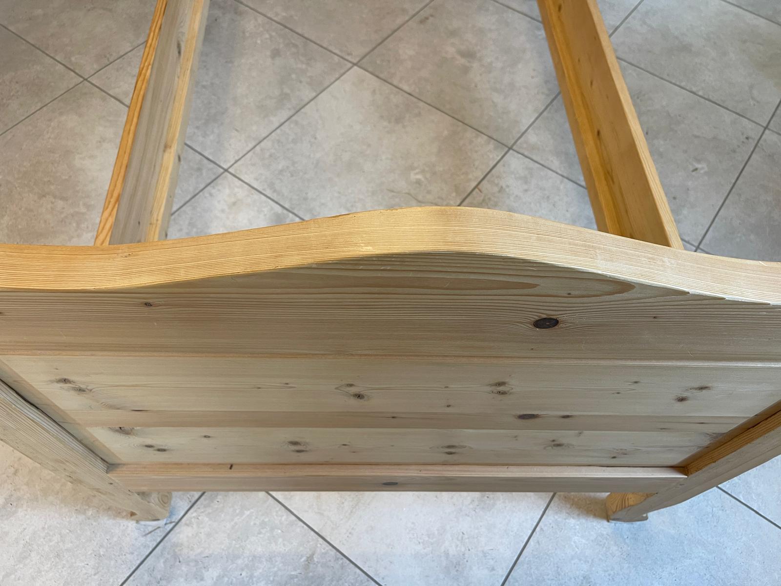 Bäuerliches Einzelbett aus massivem Holz Gründerzeit Steckbett G1672