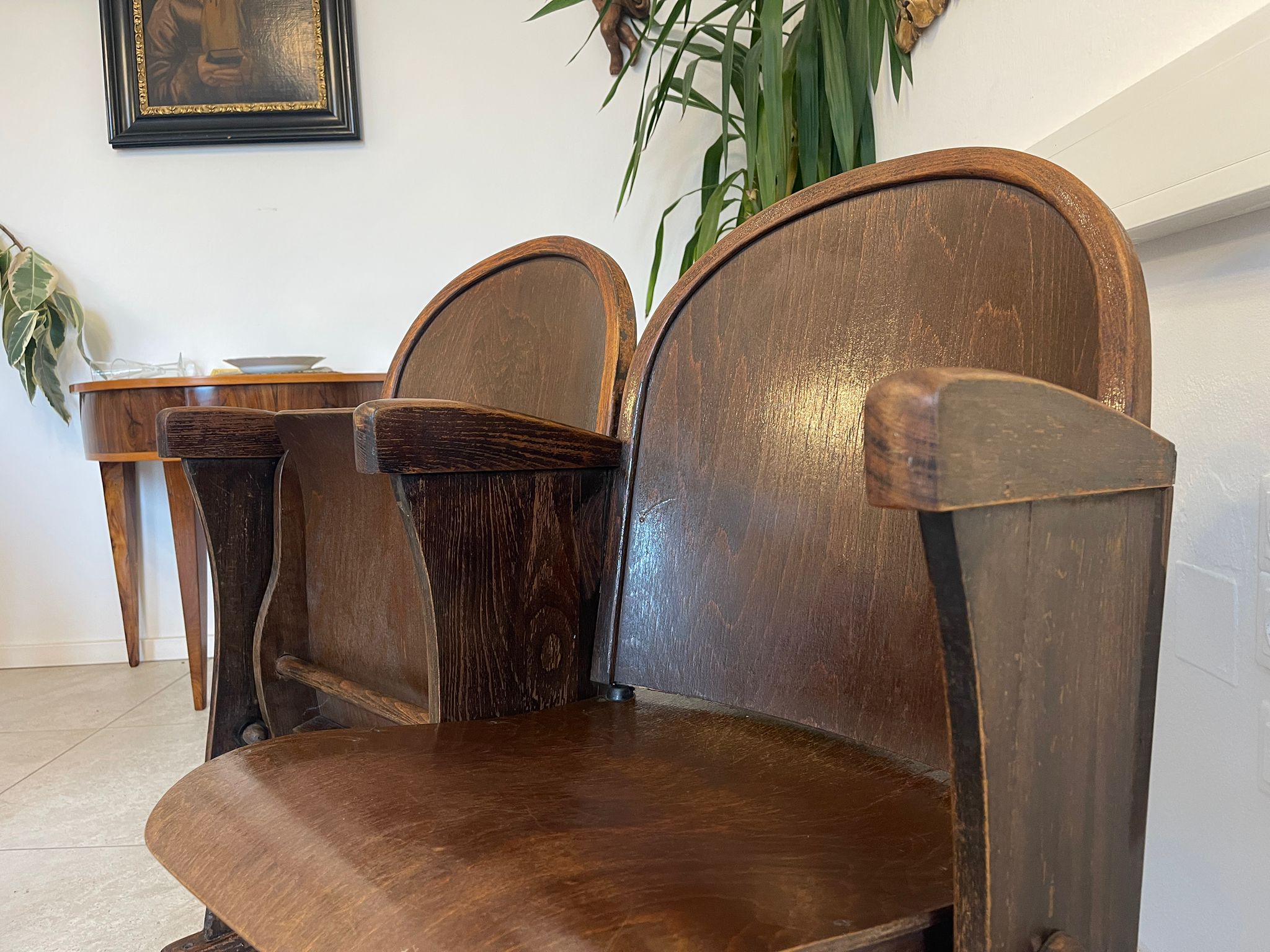 192f91d3-ed7d-436b-aaa0-4278b5ed92ab Praktische Kinostuhlreihe Kinosessel 2er Reihe Klappstuhl Braun A5070