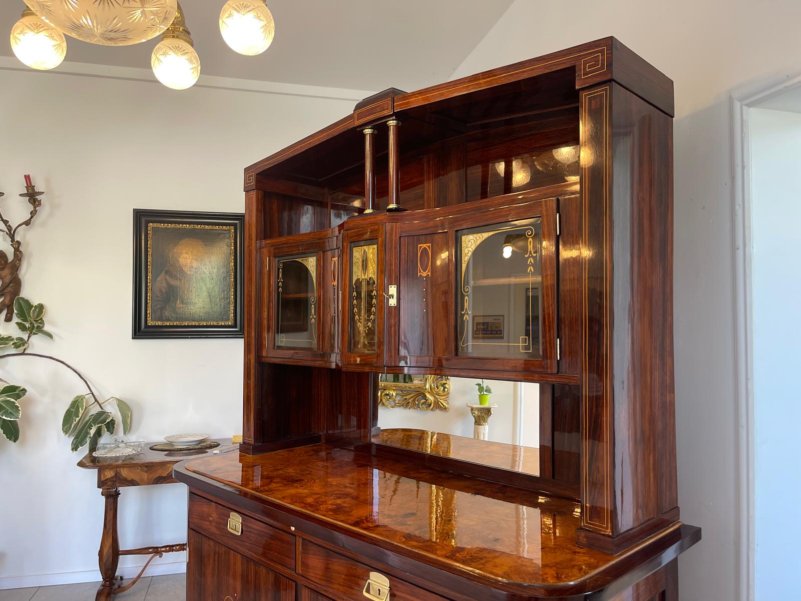 SALE Restauriertes Jugendstil Kredenz Etagere Bücherschrank Traum Antiquität G1640
