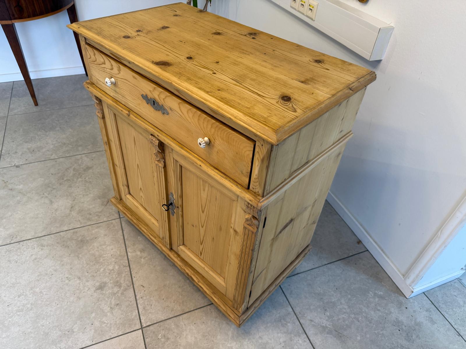 Bäuerliche Anrichte Kommode Laden Kasterl Antik Weichholz D1082
