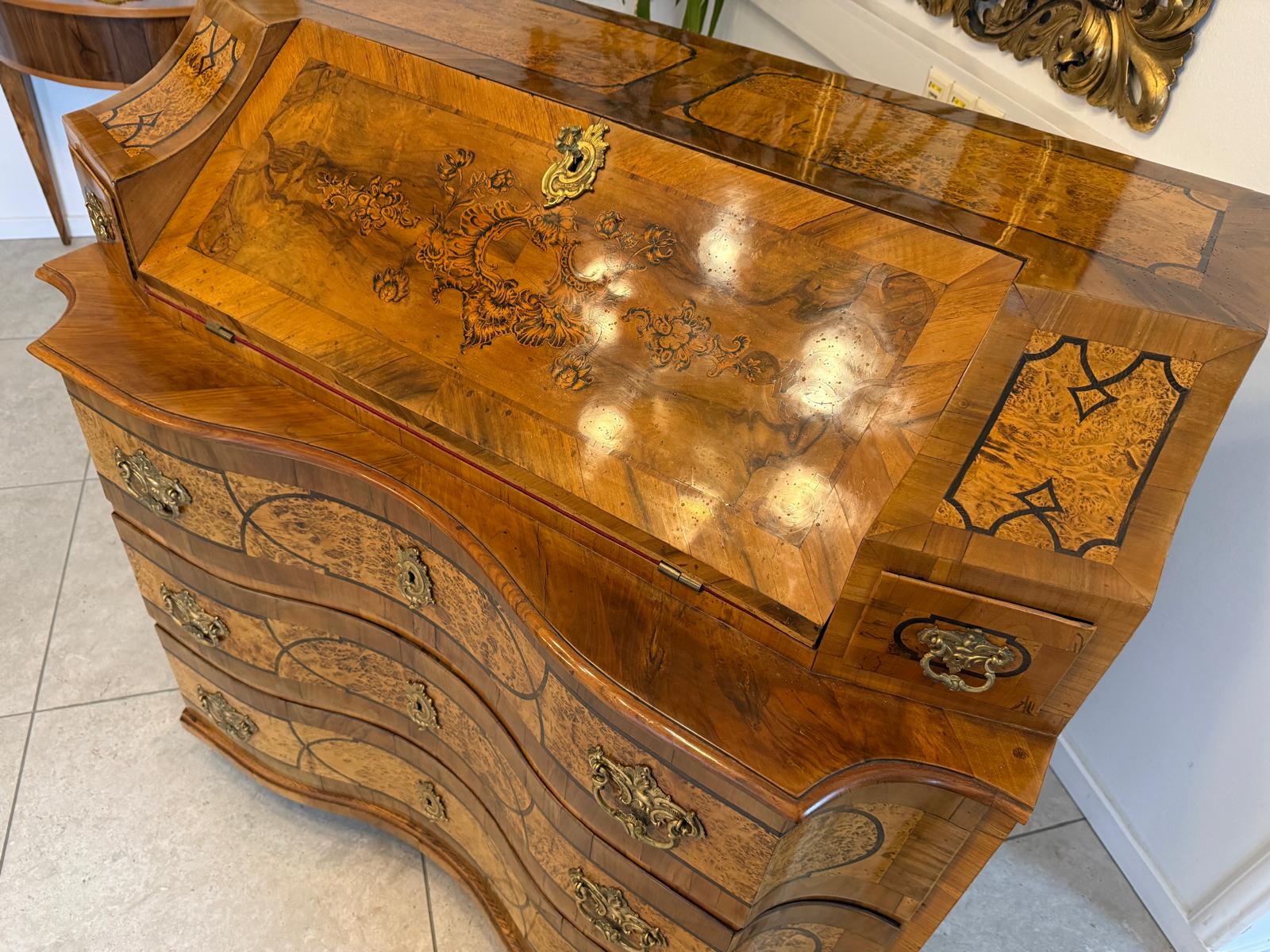 Authentischer Barock Schreibsekretär Sekretär Kommode Antiquität  G2374