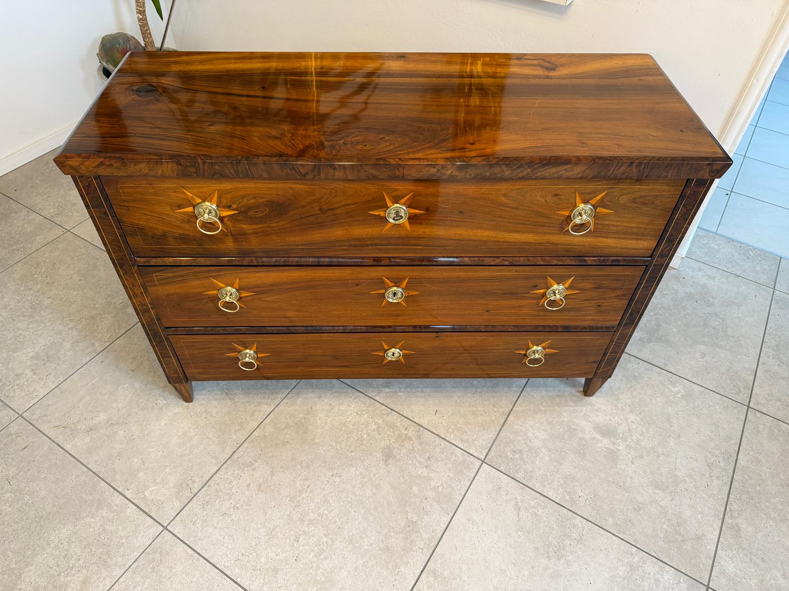 Restaurierte Biedermeier Kommode 3 Ladenkommode Nussholz Antiquität D1044