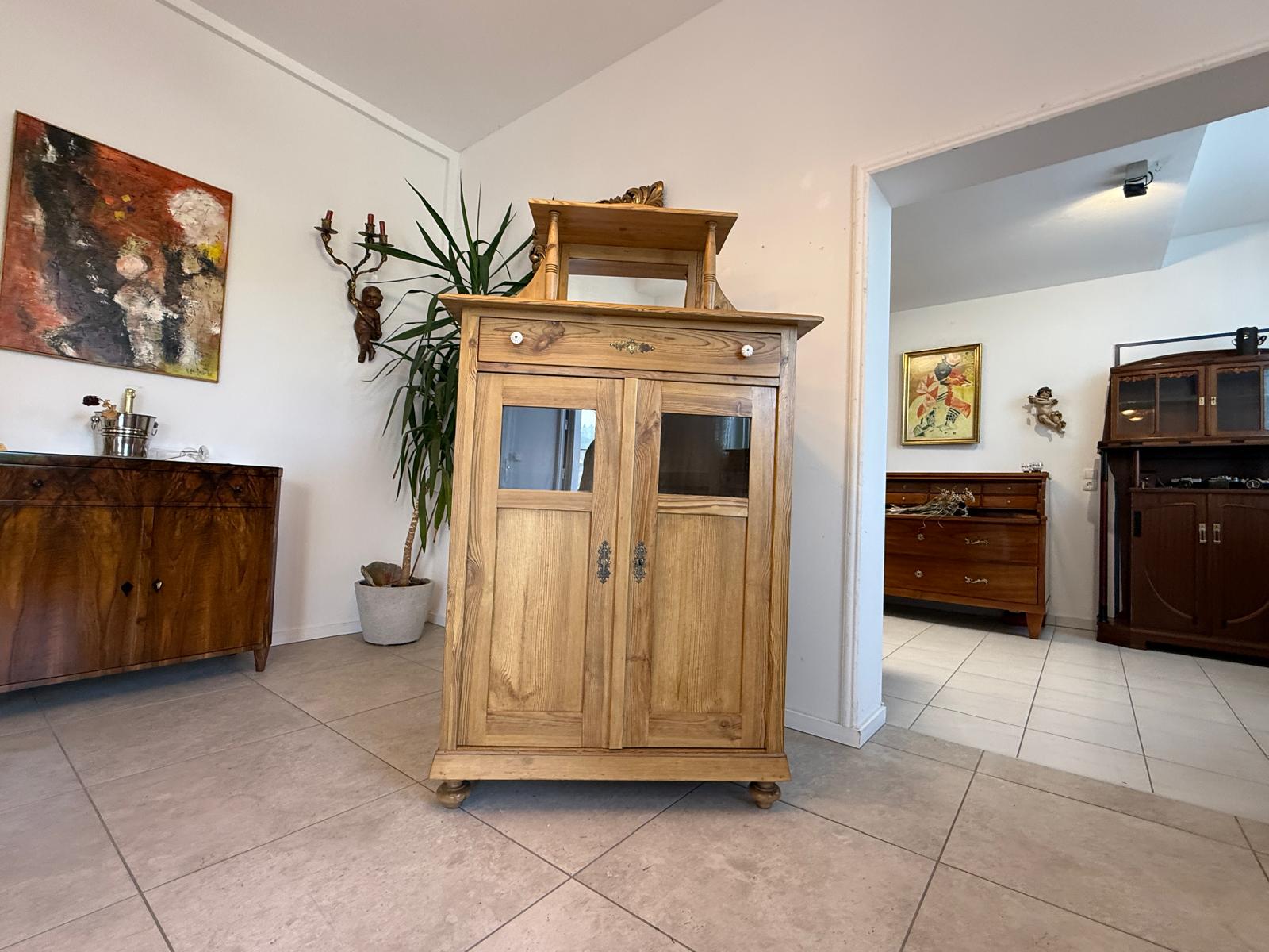 Bäuerliches Jugendstil Vertiko Bücherschrank Halbschrank Bauernschrank G2005