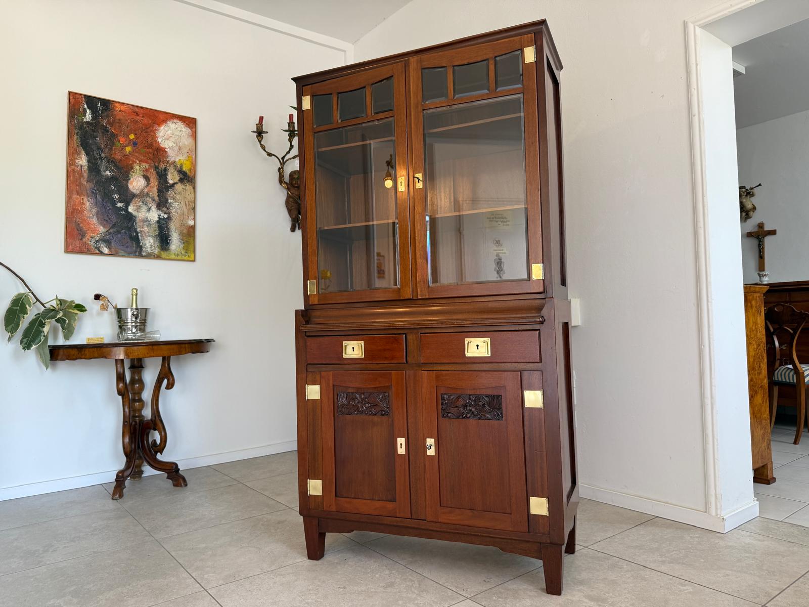 Jugendstil Vitrine Sammlervitrine Vitrinenschrank Otto Wagner G1778