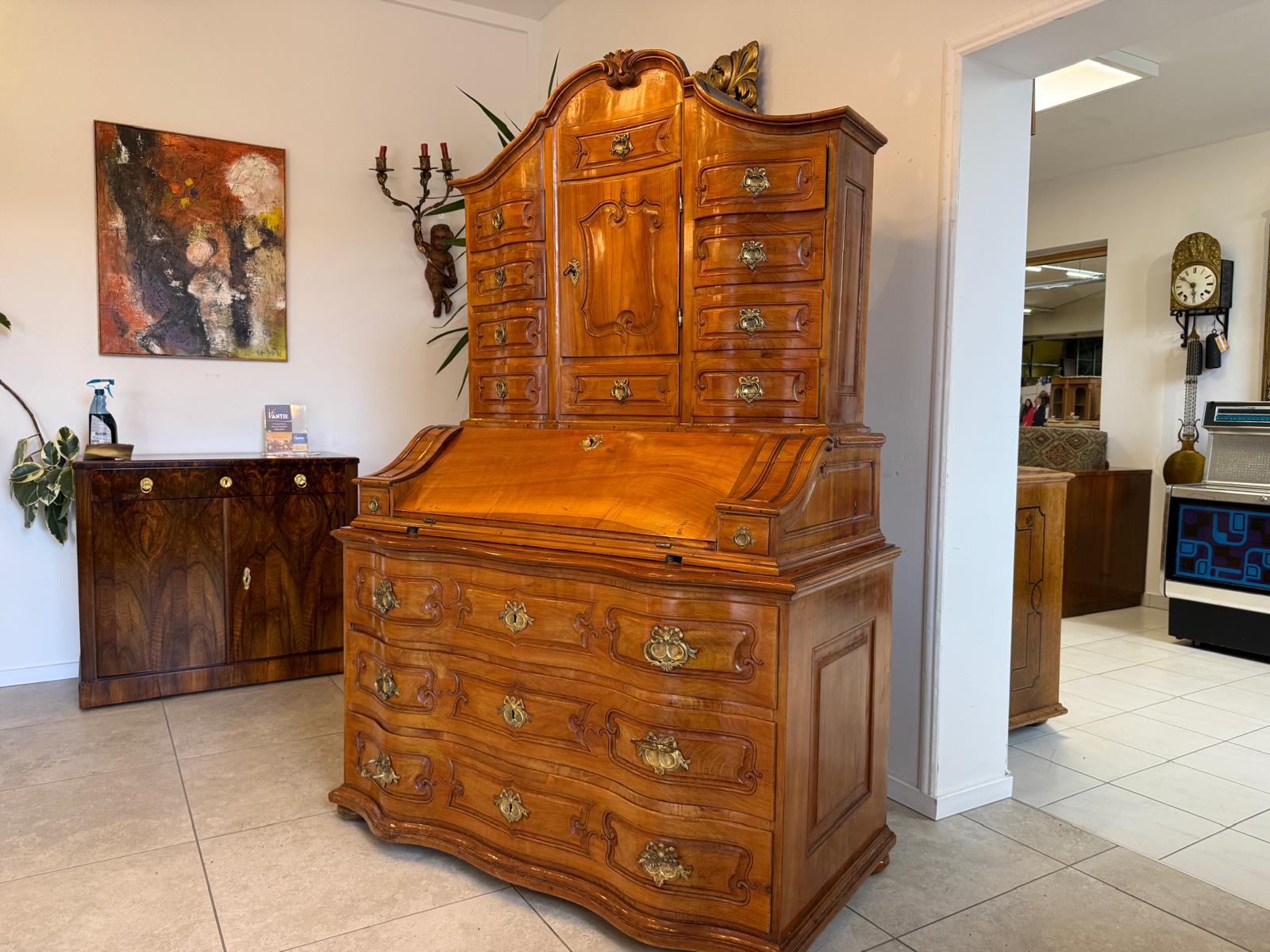 Originale Barocktabernakl Aufsatzkommode Vitrine Antiquität Tabernakl D1144