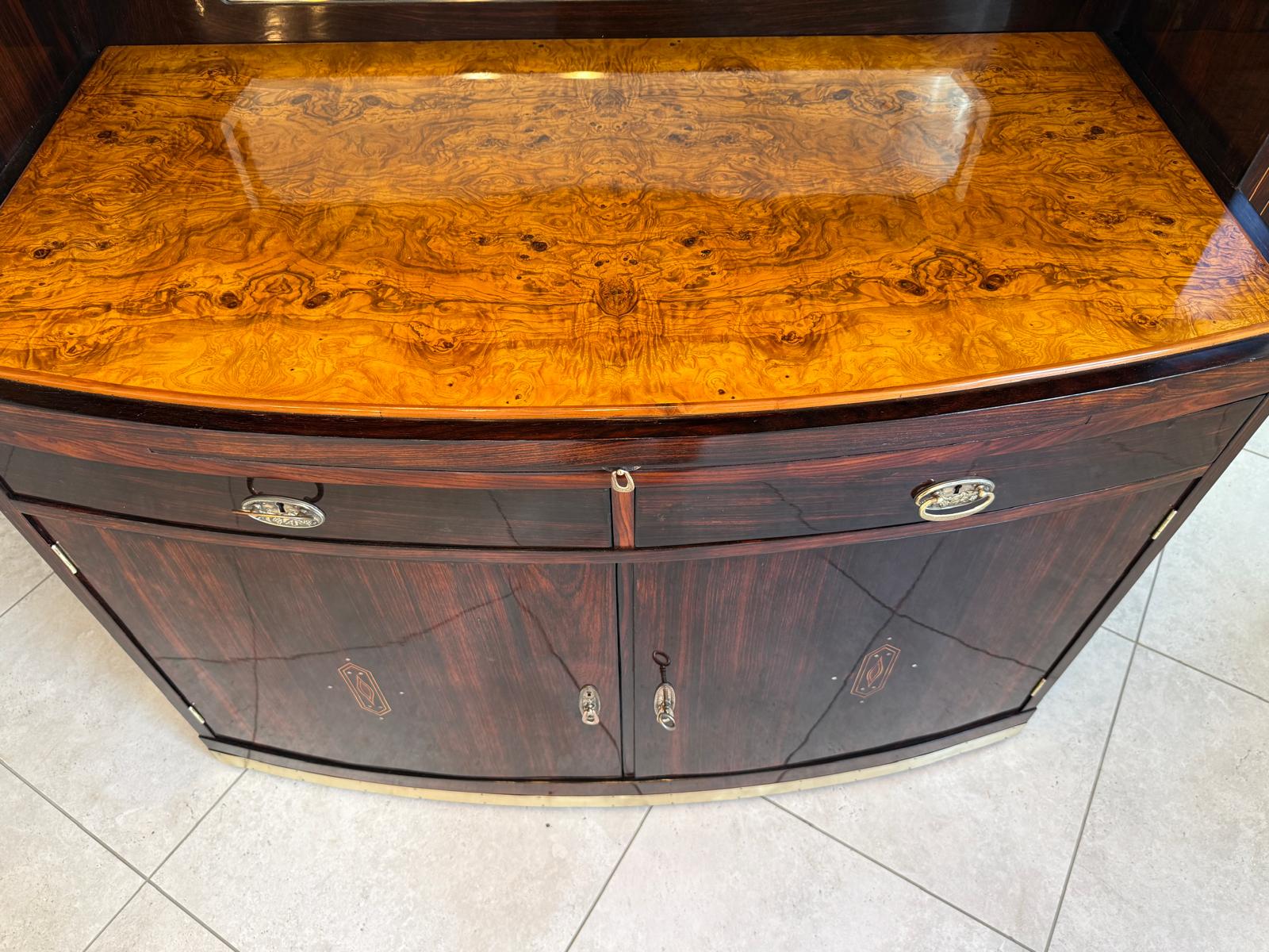 Jugendstil Aufsatzbuffet Antiquität Rarität Floral Restauriert D2376