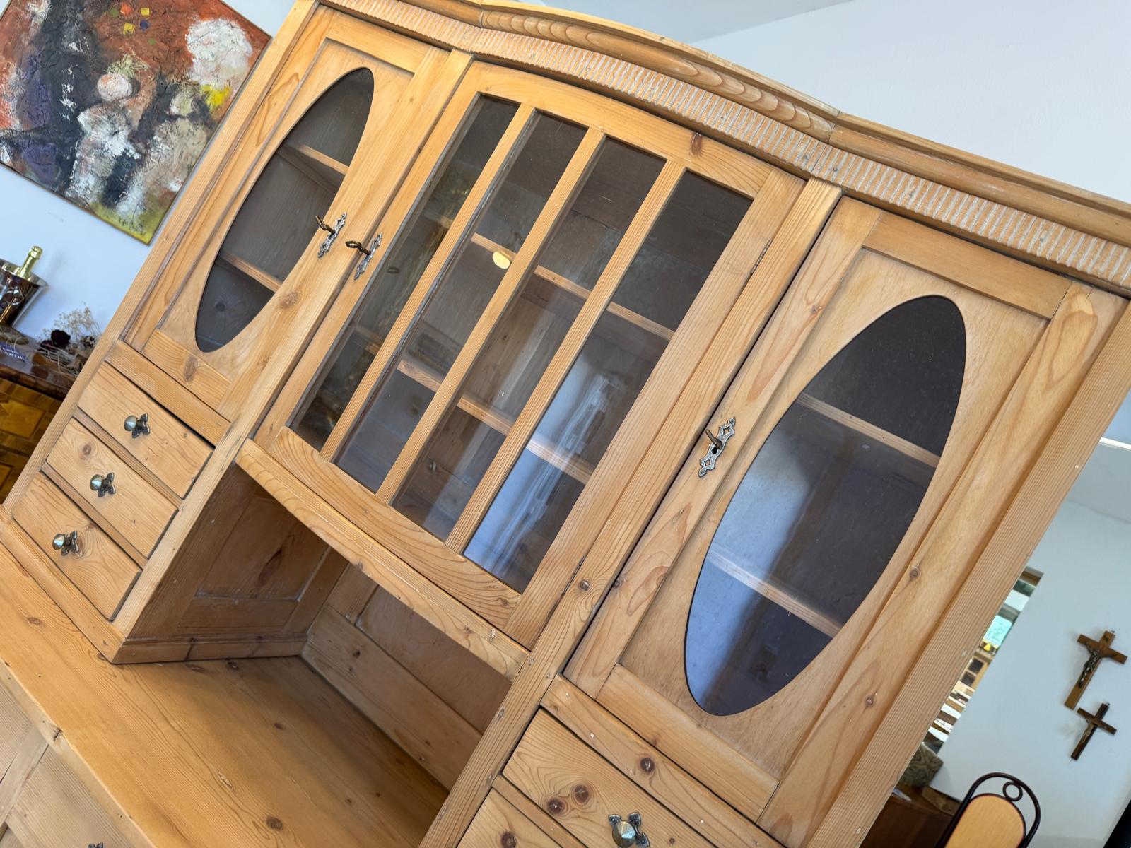 Jugendstil Küchenkredenz Weichholz Unikat Bauernkredenz D2643
