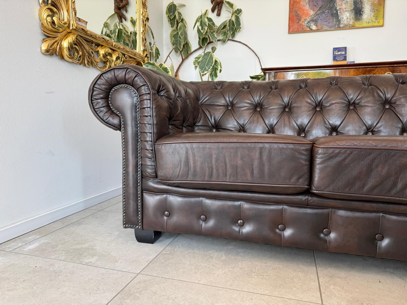 Chesterfield Ecksofa Clubsofa Couch Zigarrenbraun D2522