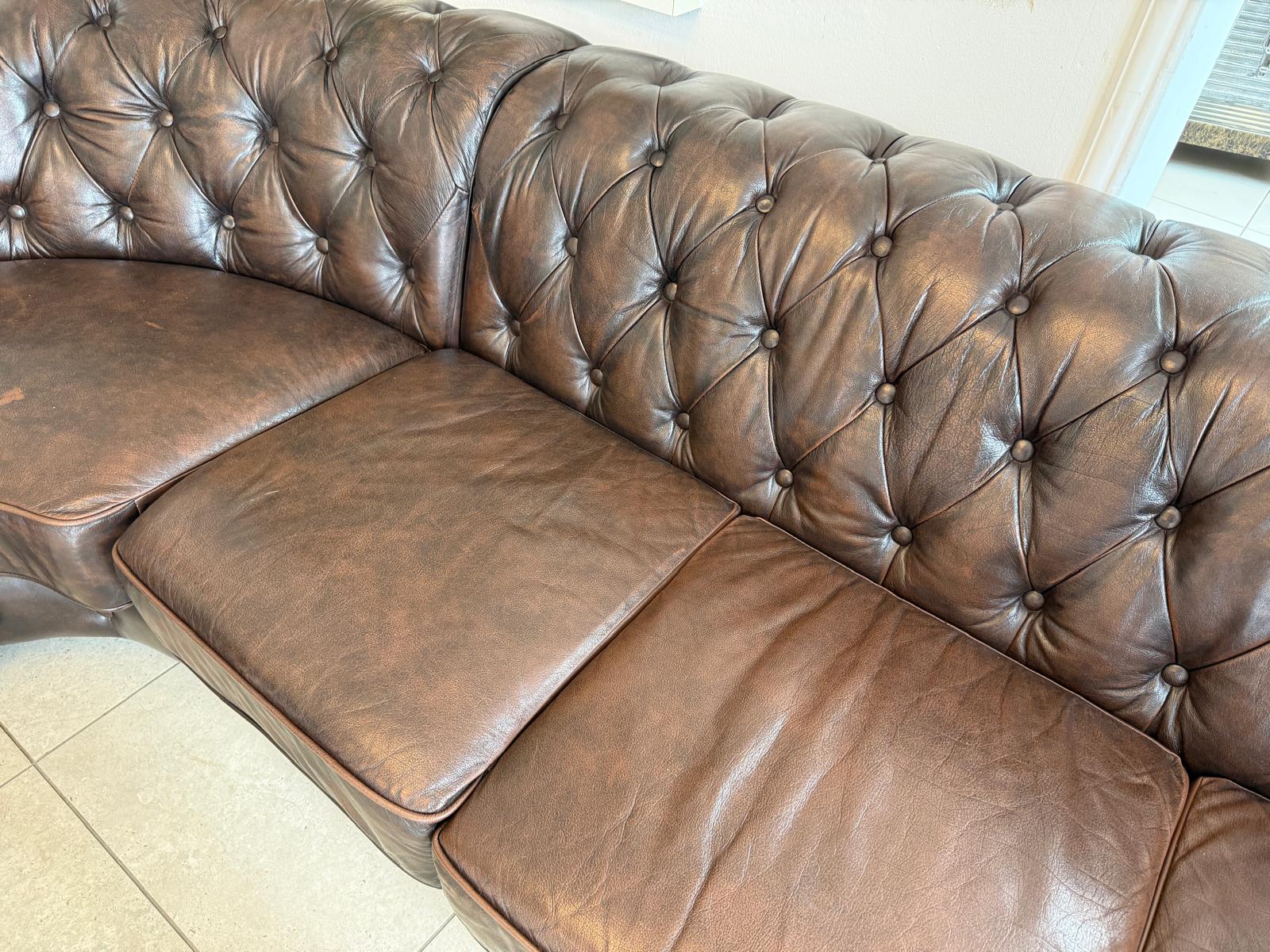 Chesterfield Ecksofa Clubsofa Couch Zigarrenbraun D2522
