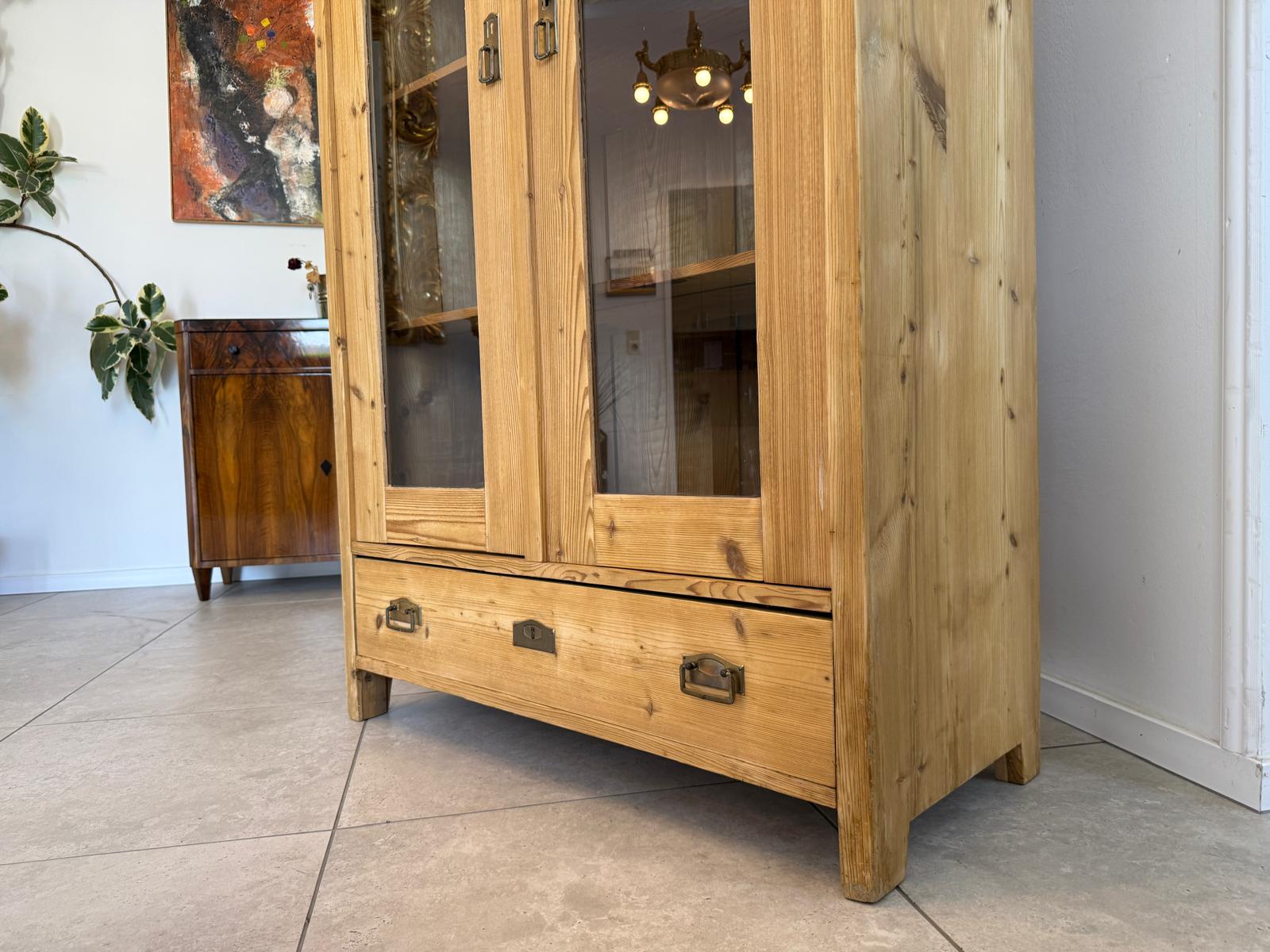 Restaurierte Jugendstil Bauernvitrine Bauernschrank Bücherschrank Antik G1949