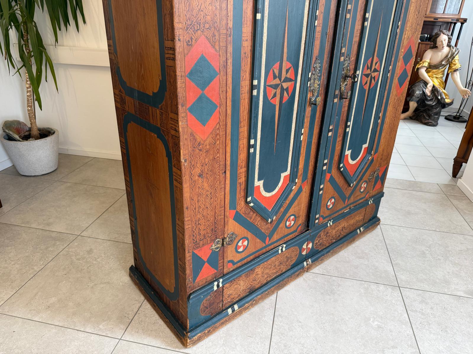 Handbemalter Barockschrank Bauernschrank Bauernkasten G1869