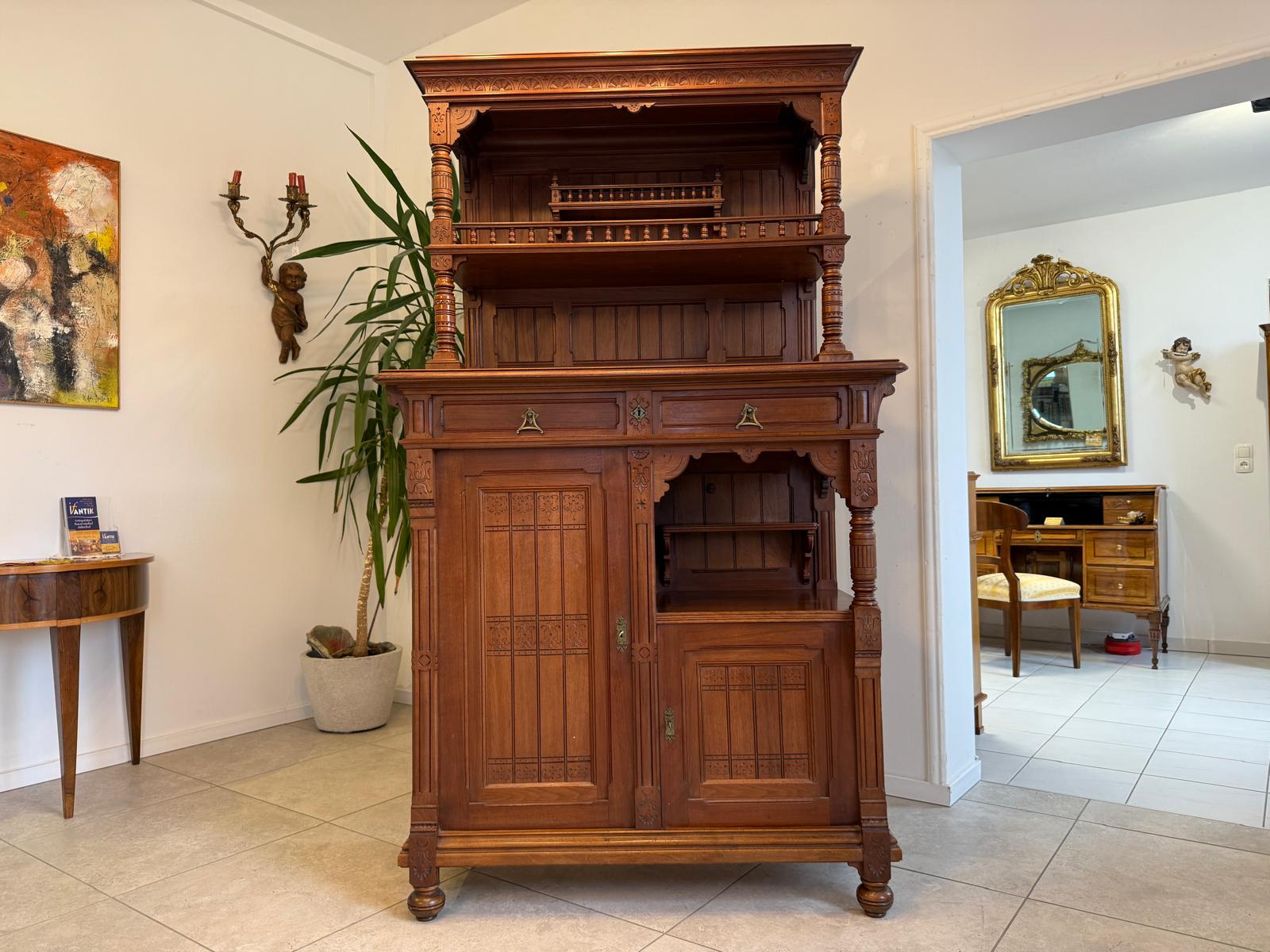 Originale Gründerzeit Anrichte Schrank Vertiko Schrank RegalG2234