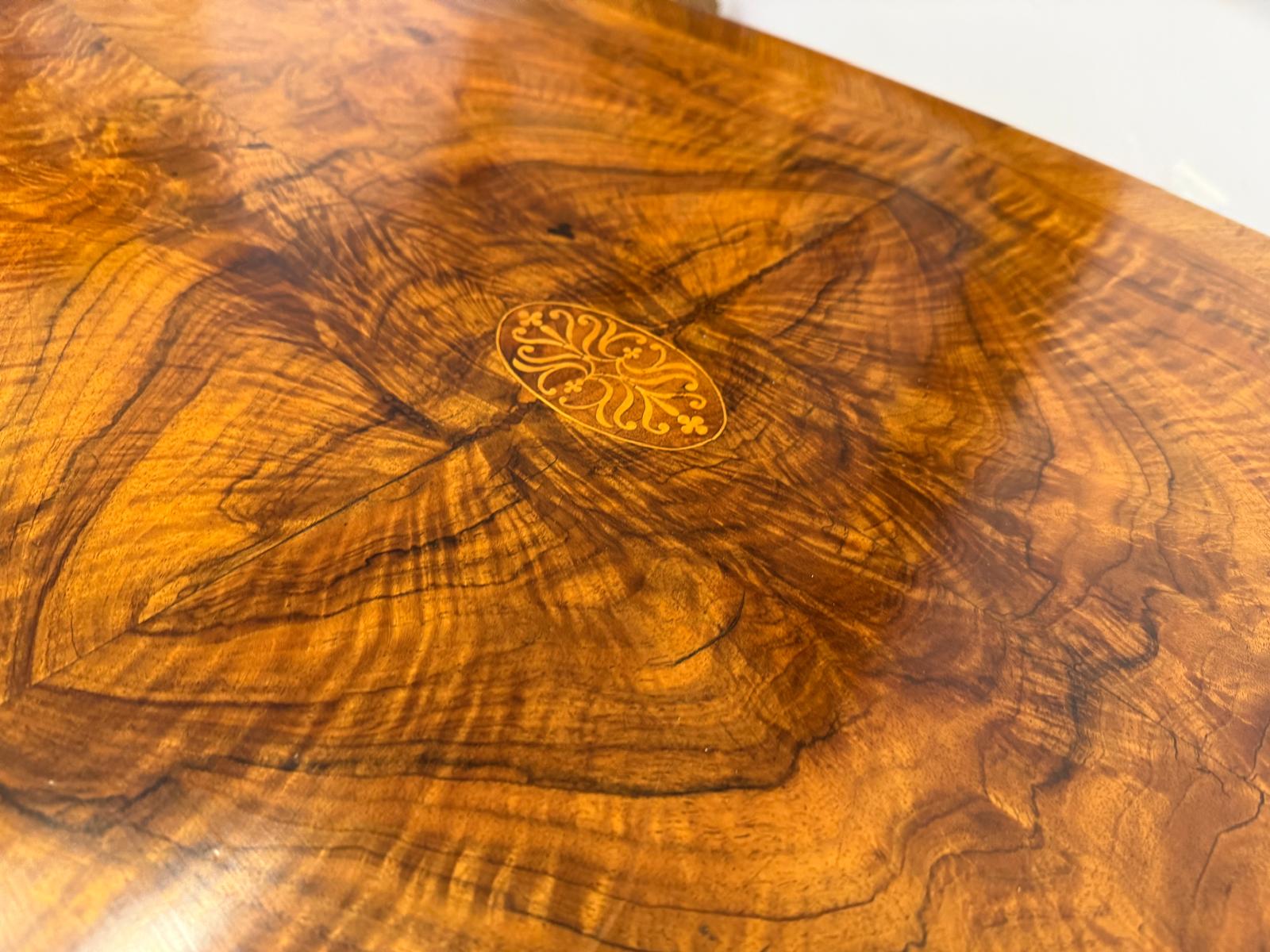 Biedermeier Tisch Schreibtisch Sekretär Marketiert Intarsien Antiquität G2373