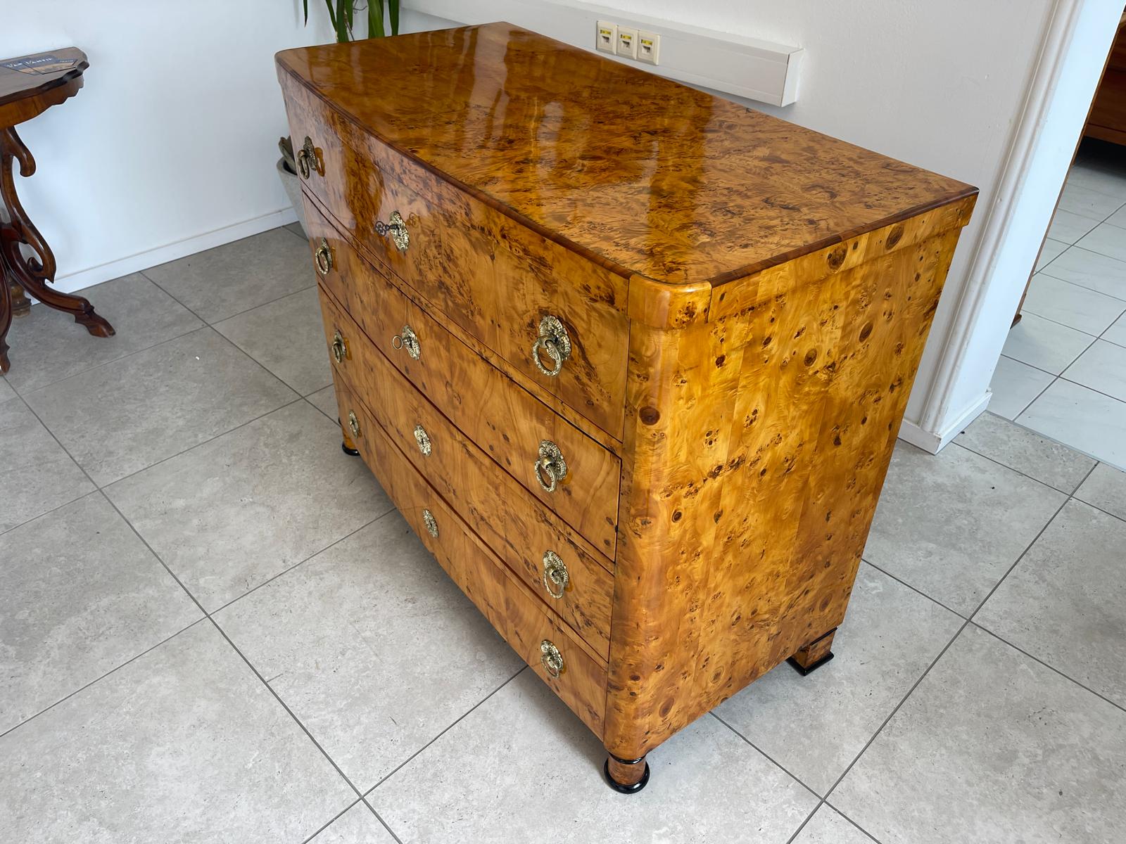 Restaurierte Biedermeier Schreibkommode Sekretär Pappelholz Antiquität G1747