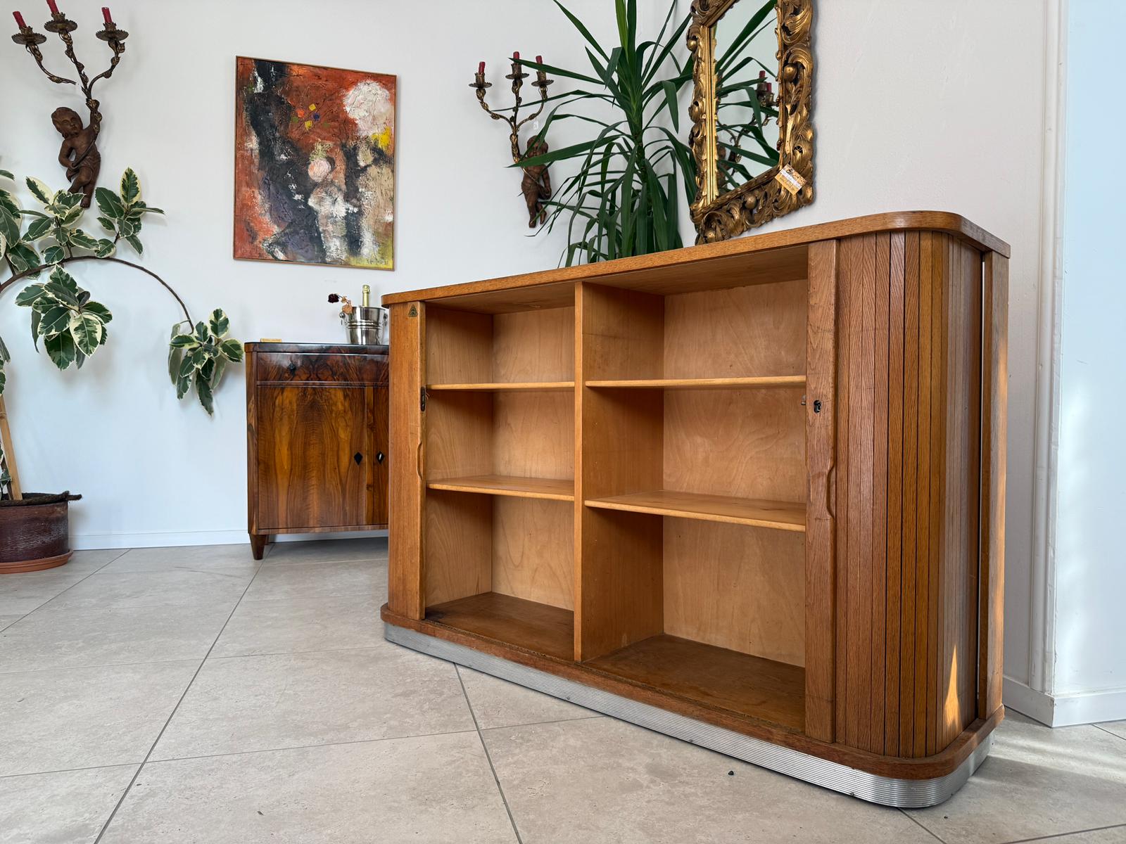 Jugendstil Rolladenschrank Antik Braun Büroschrank G1978