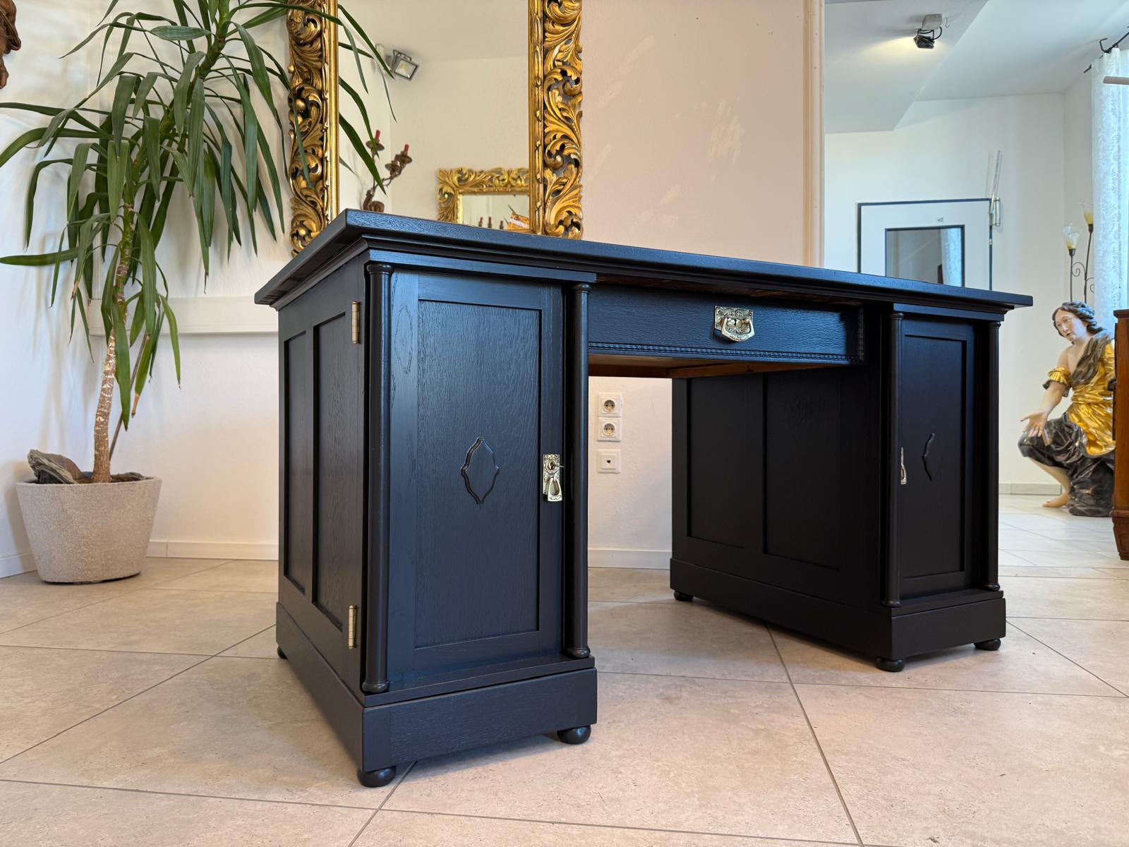 Restaurierter Jugendstil Schreibtisch Sekretär Freisteher Originalstück G2274