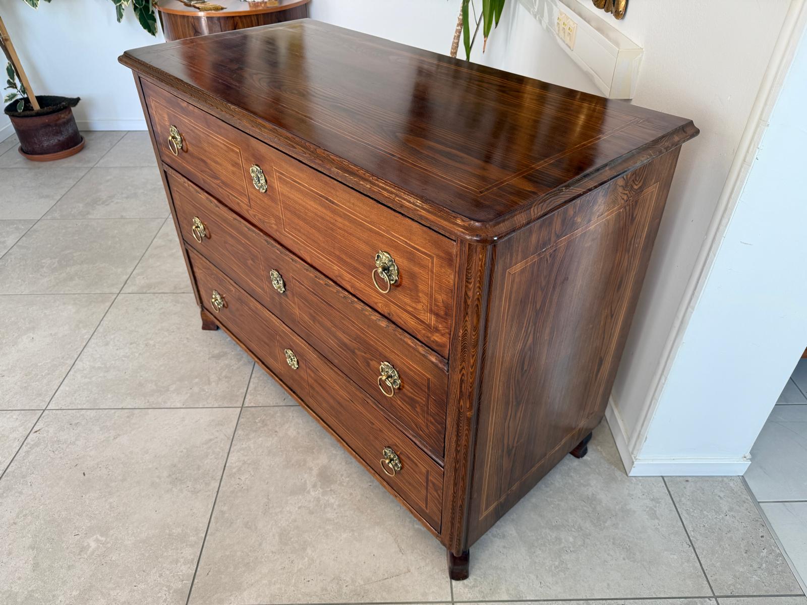 Restaurierte Biedermeier Kommode 3 Ladenkommode Nussholz Antiquität G2213