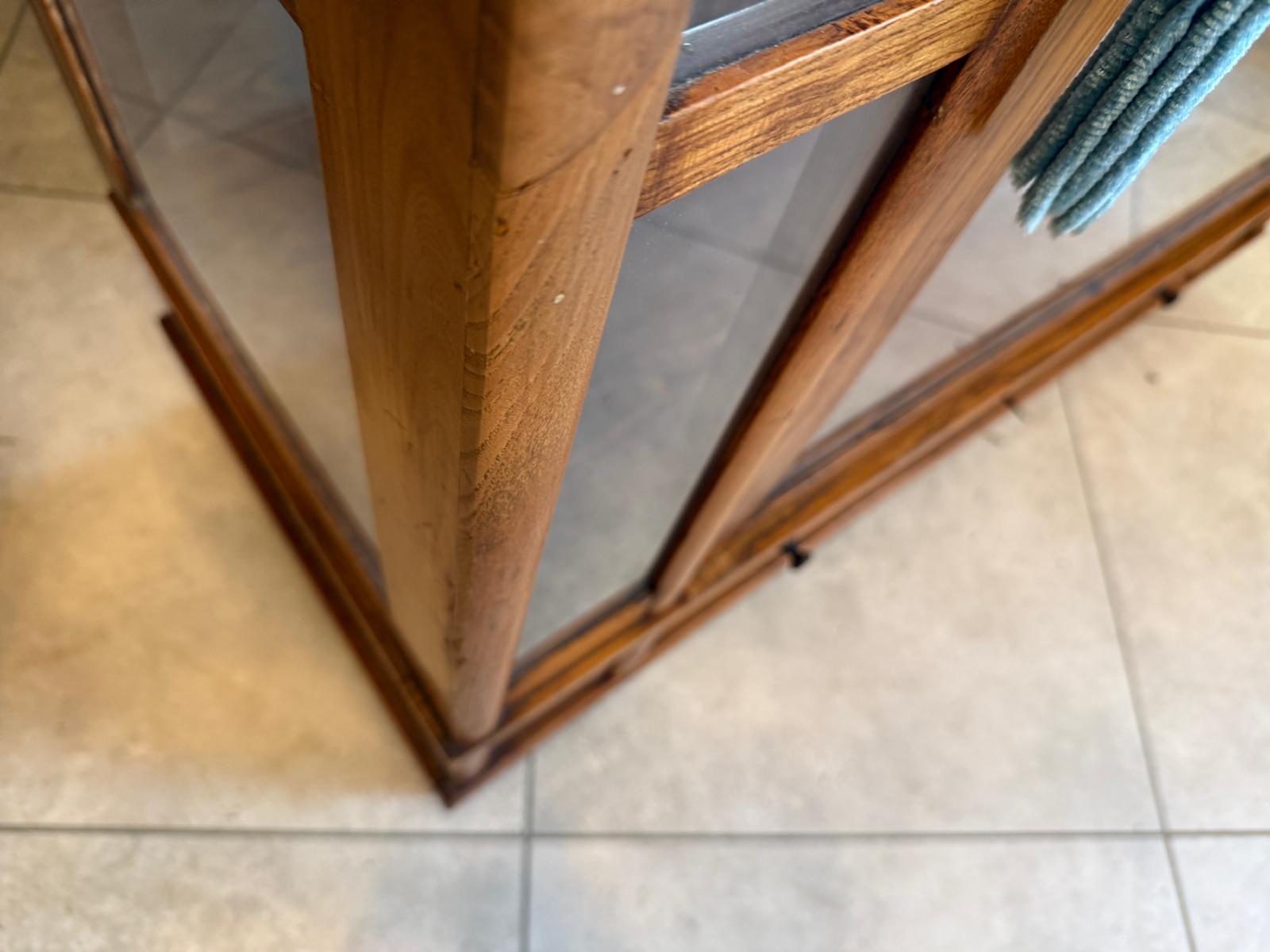 Restaurierte Spätbiedermeier Vitrine Bücherschrank Glasschrank Antiquität D2278