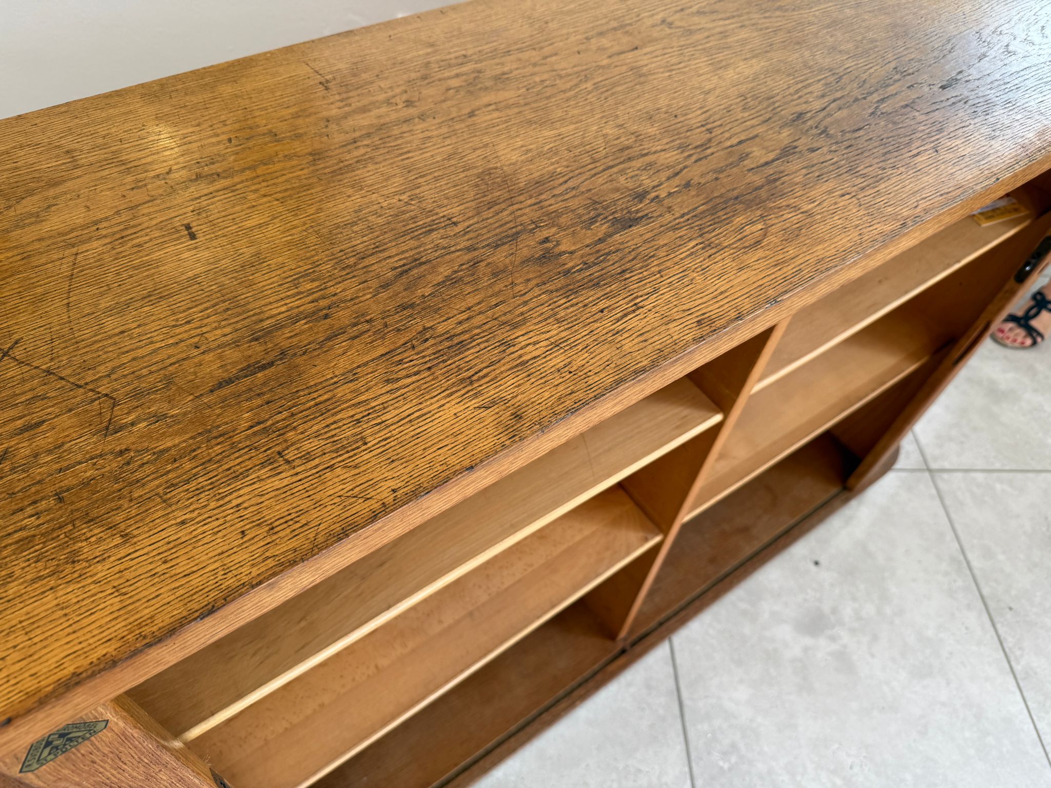 Jugendstil Rolladenschrank Antik Braun Büroschrank G1978