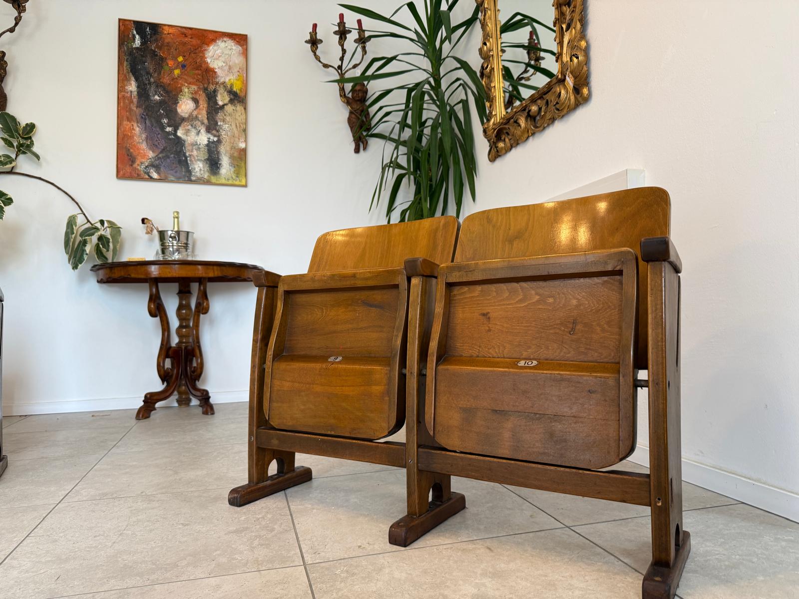 Original Wiener Kinosessel 2er Sitz Klappstuhl Stuhl Nostalgie G1727