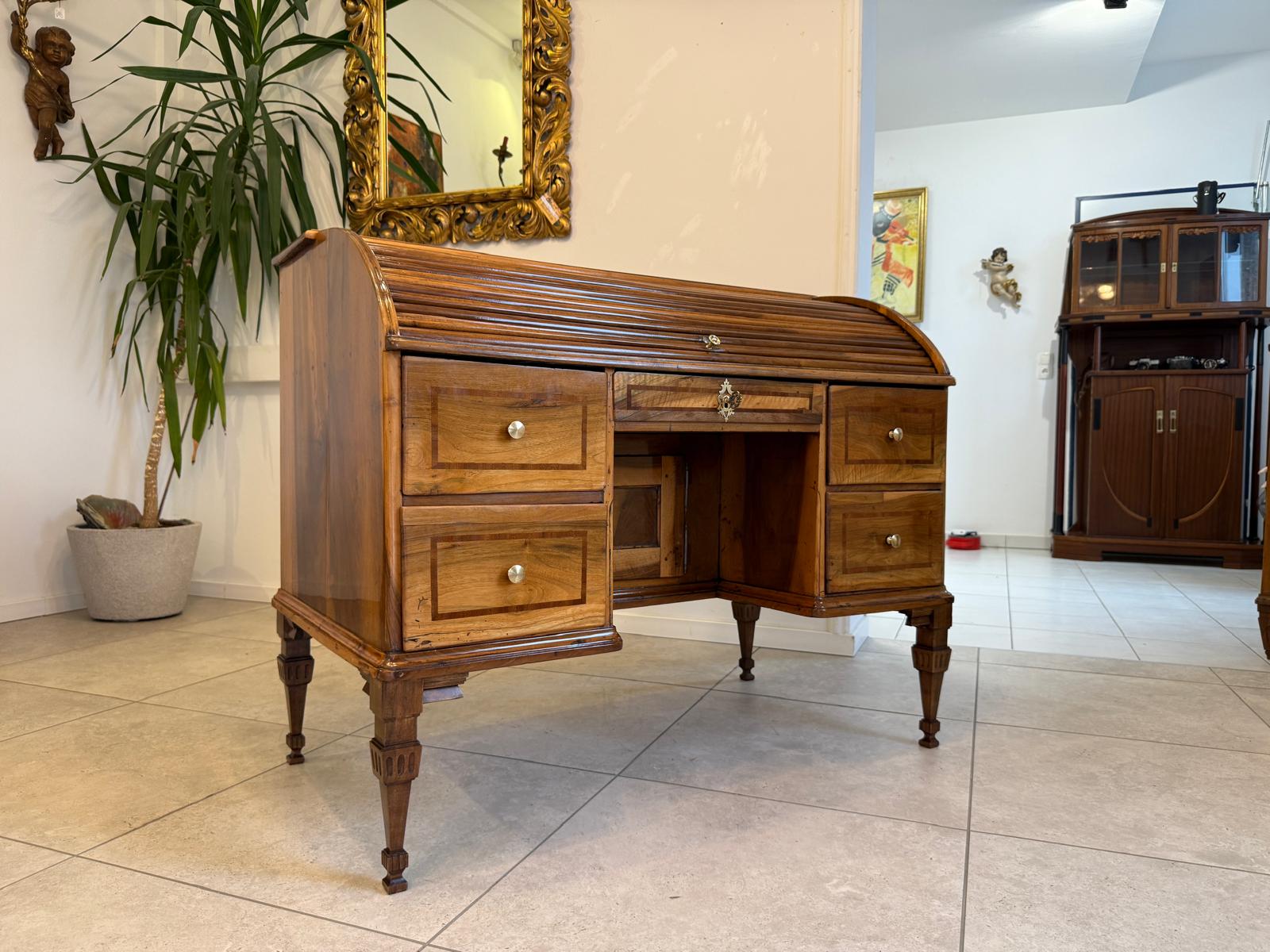 Sale Restauriert Barock Rolladen Sekretär um 1780 Antiquität G2049