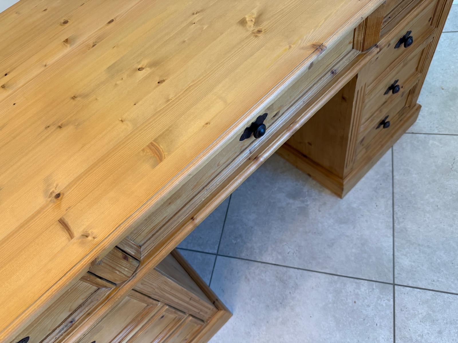 Bäuerlicher Gründerzeit Schreibtisch Sekretär Weichholz D2403