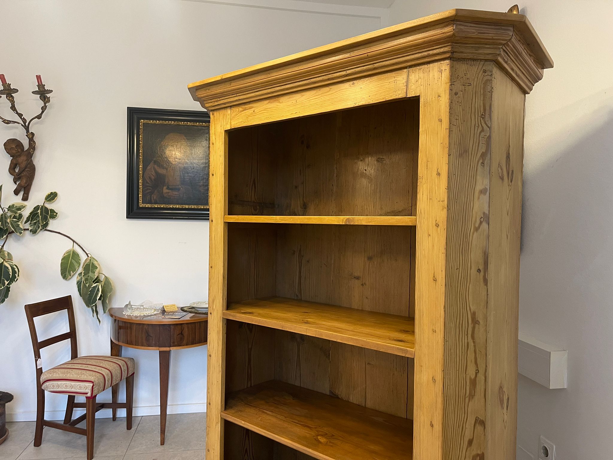 Altes Bücherregal Stellage Bauernregal Gründerzeit Naturholz Bauernmöbel E1018