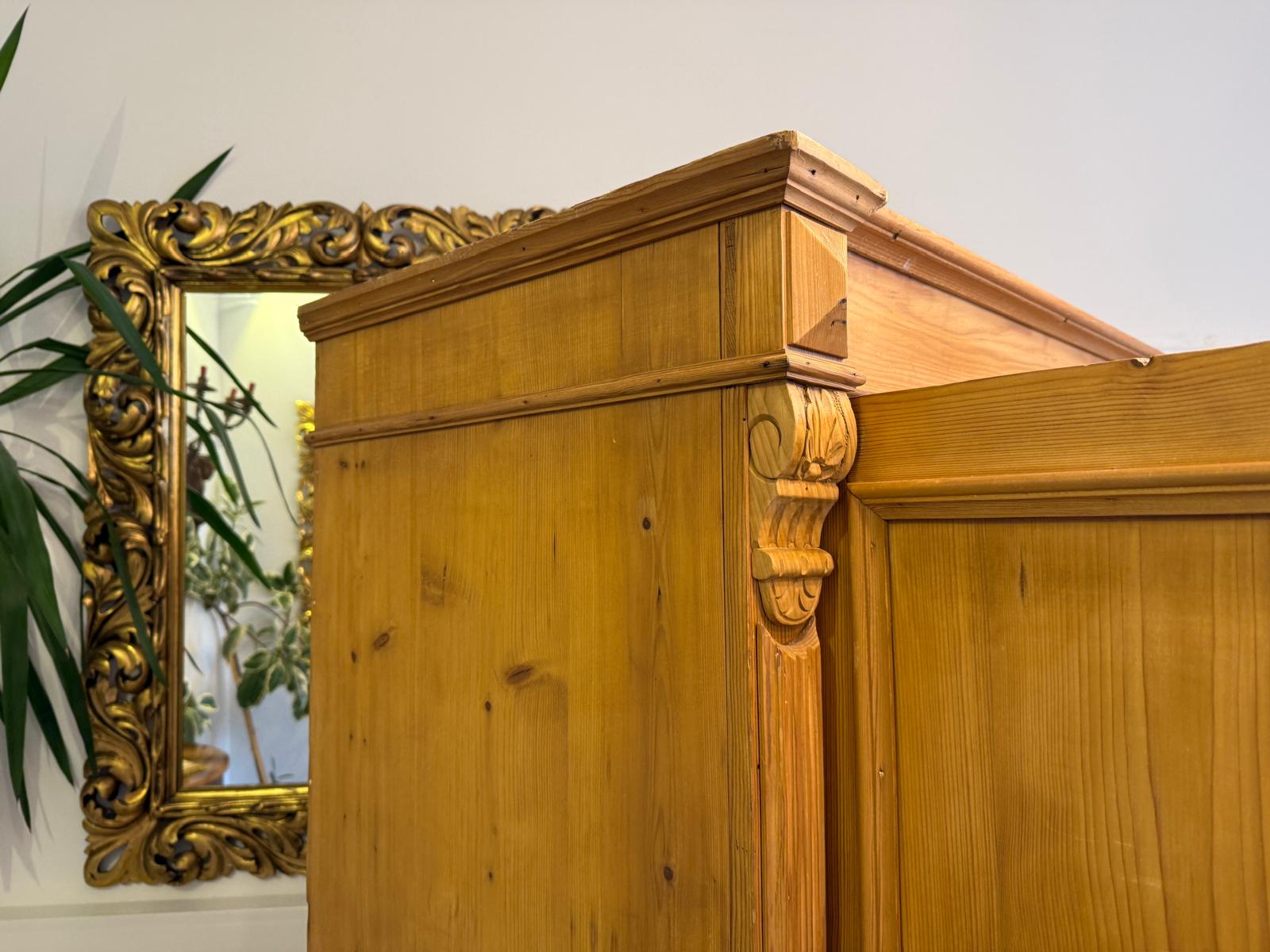 Biedermeier Bauernschrank Naturholzschrank Weichholz D1036