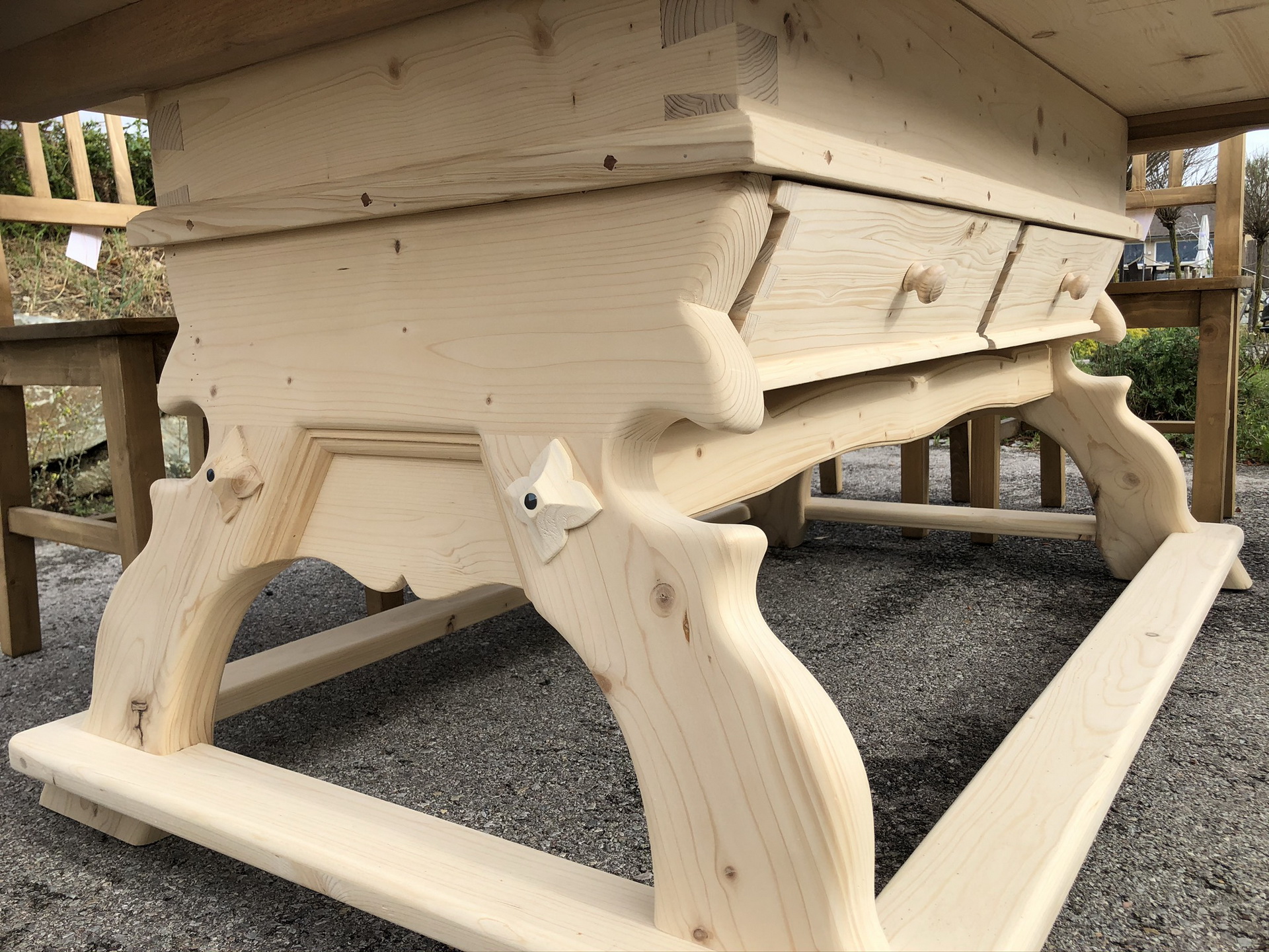 bauernmobel-bauernschrank-kasten_07 große Bauernsitzgruppe Ensemble Jogltisch Bauernstube Sessel Naturholz E1349