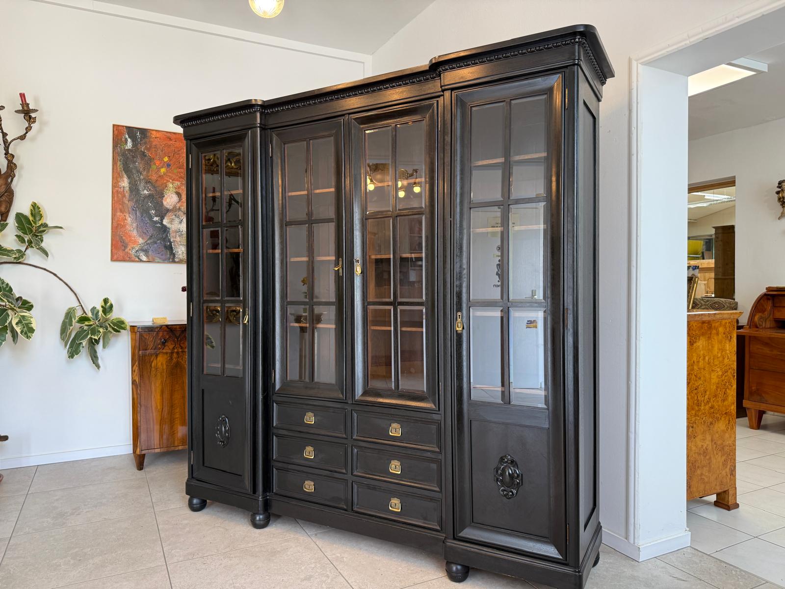 Traum Jugendstil Bücherschrank Büchervitrine Vitrine G1917