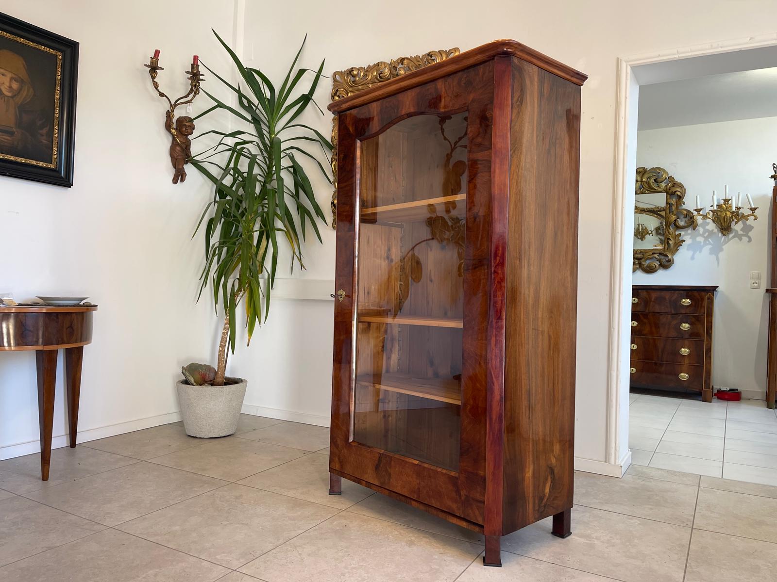 Restaurierte Biedermeier Vitrine Bücherschrank Glasschrank A5496