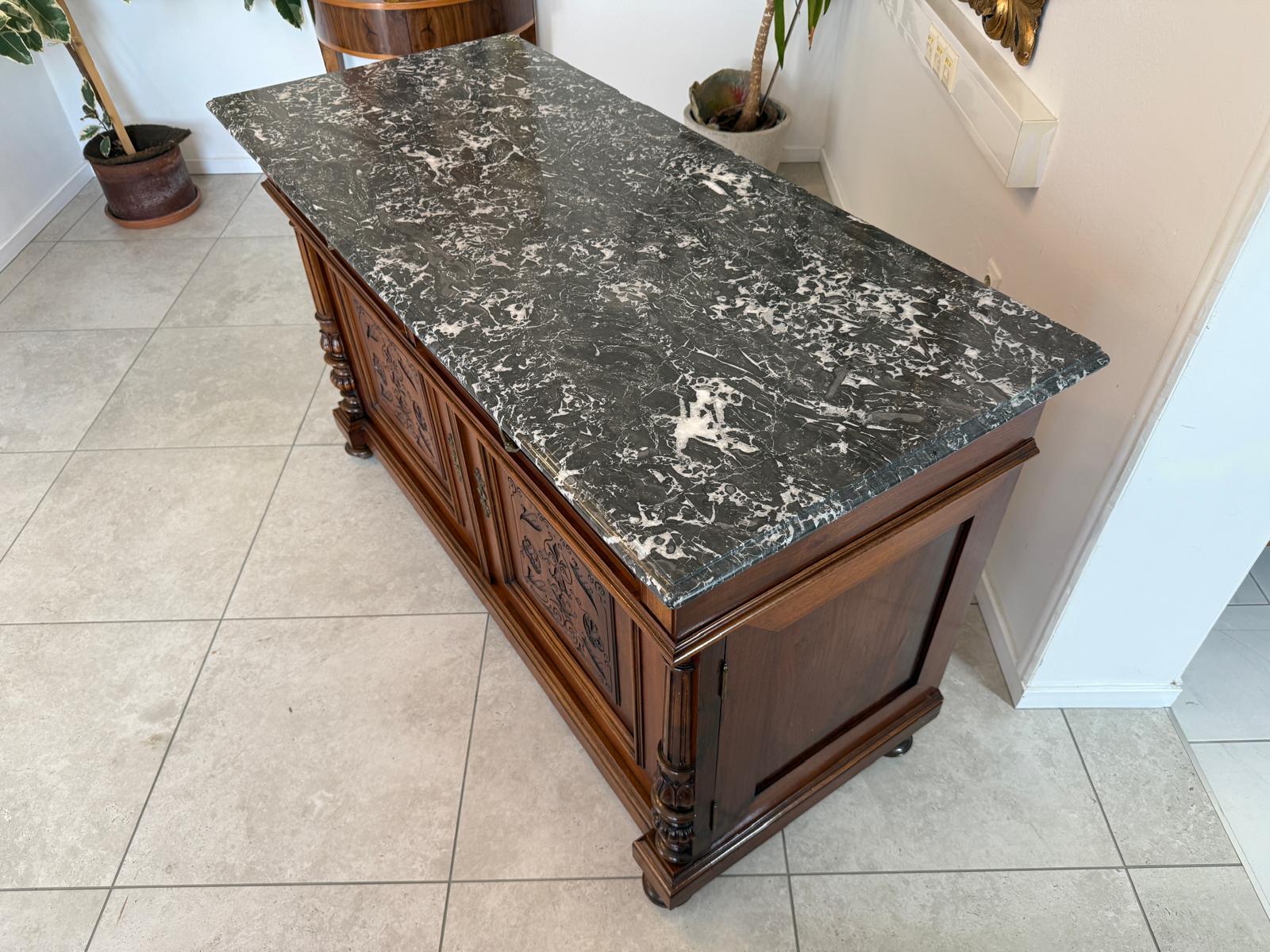 Originale Gründerzeit Anrichte mit Granitplatte Waschtisch Historismus G2769