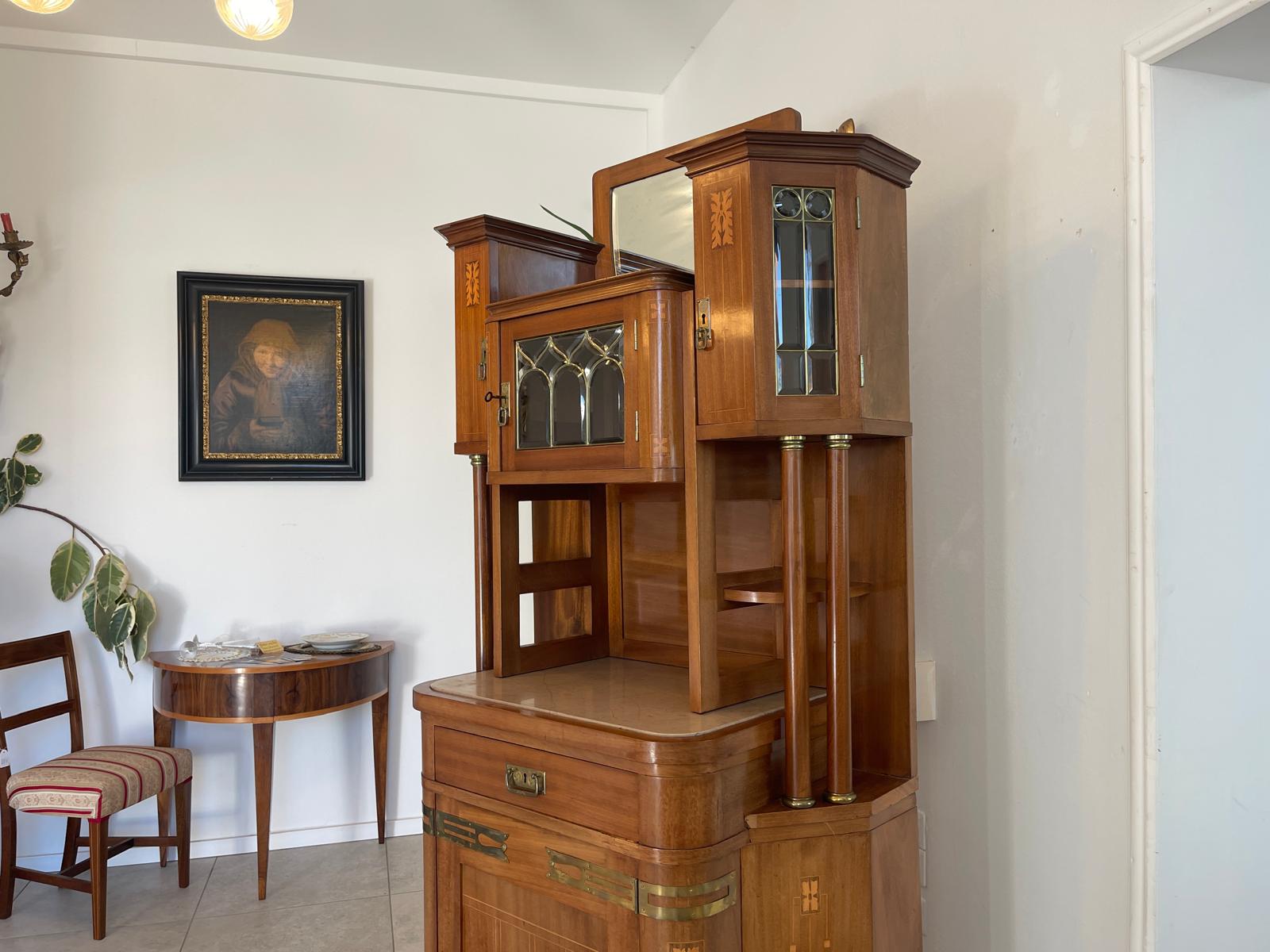 Traum Jugendstil Kredenz Bücherschrank Antiquität G1100