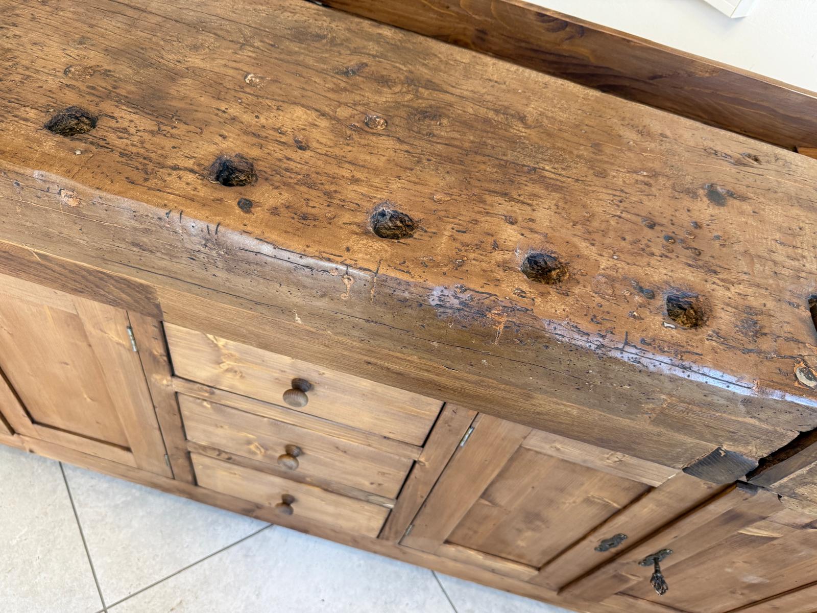 Urige Hobelbank Werkbank Pult Tresen Ladenschrank G2183