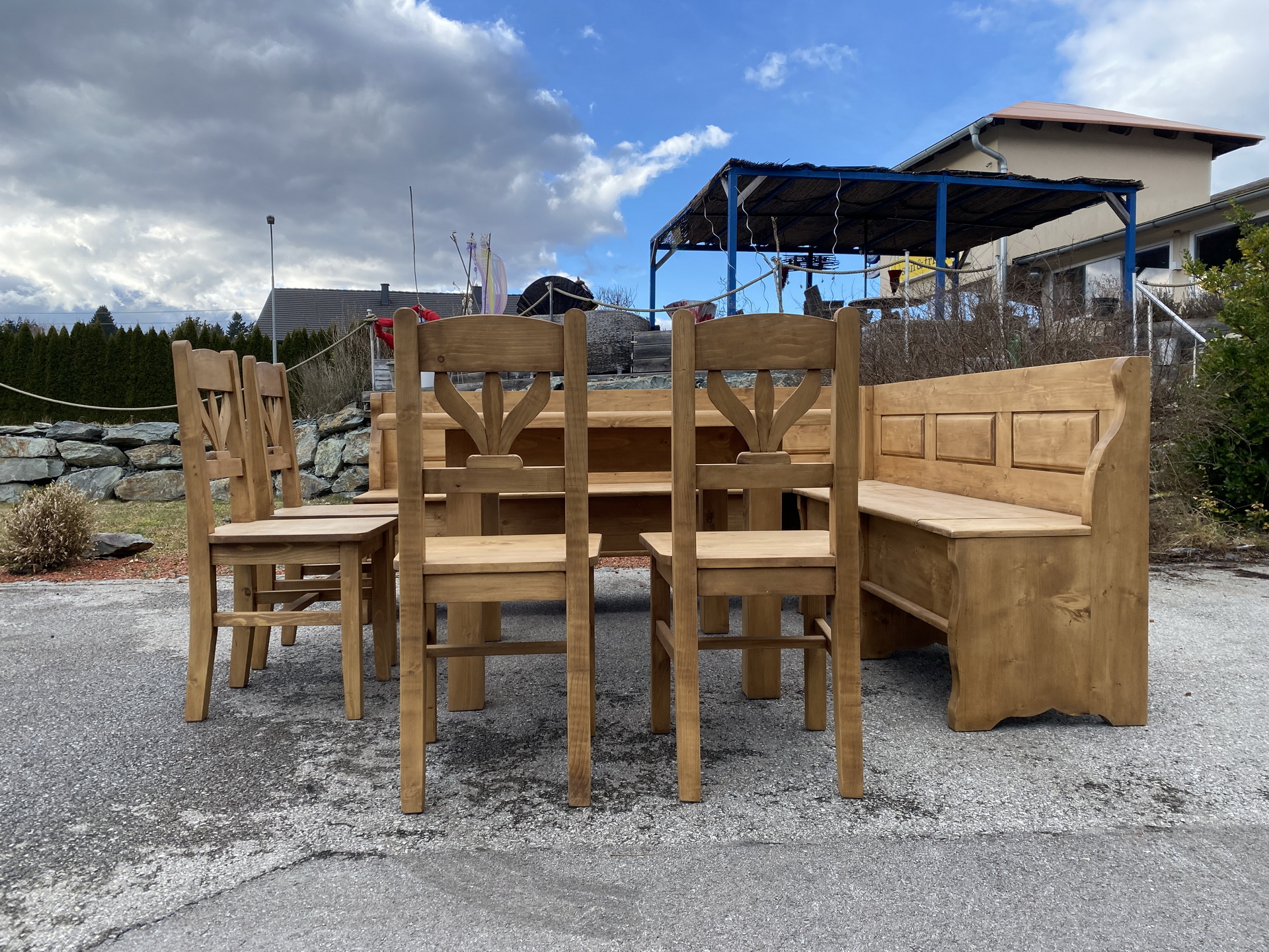 Bauernstube Eckbankgruppe Bauerntisch 4 Sessel MIBEST1