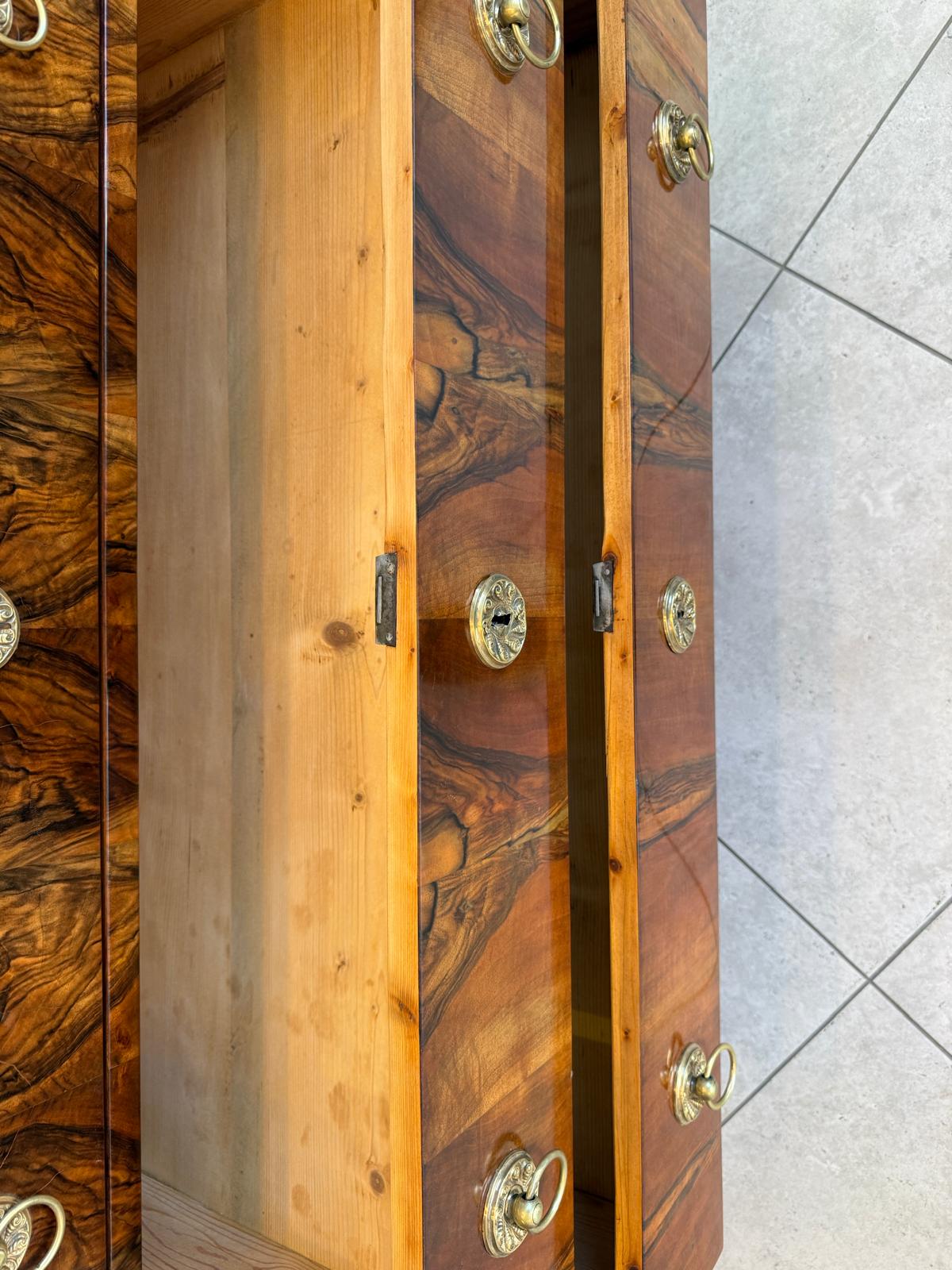 Biedermeier Kommode Nussholz Furniert Restauriert Antiquität um 1820 D2925