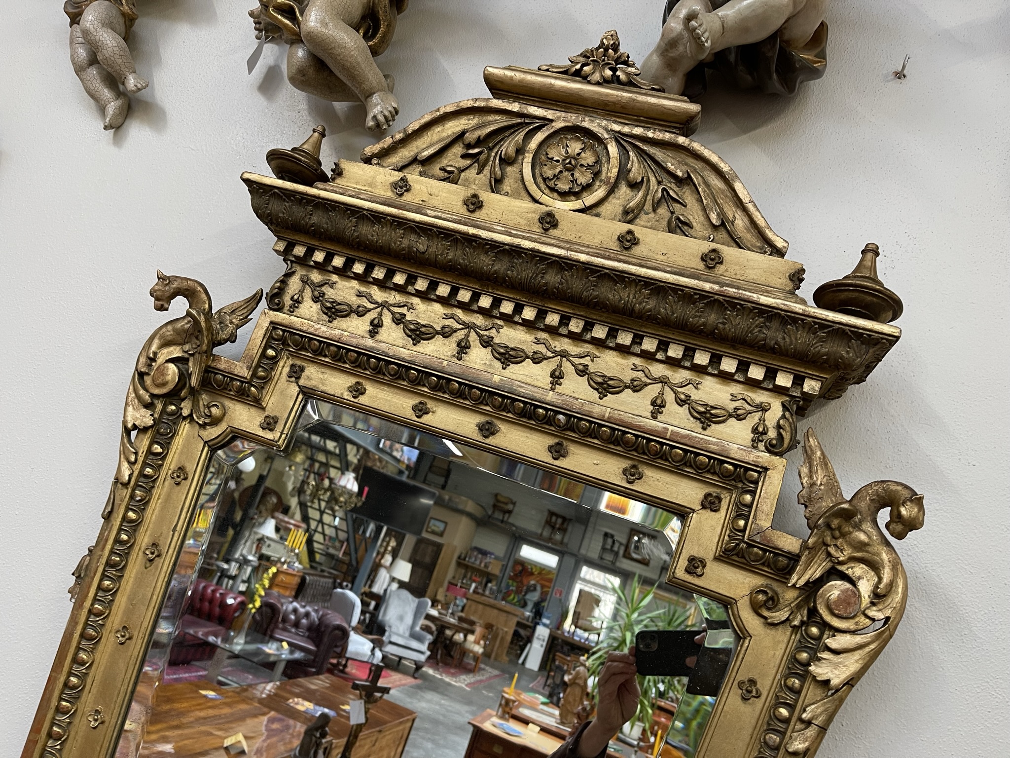 IMG_0985 Florentiner Rahmen Spiegel vergoldet Original i1288