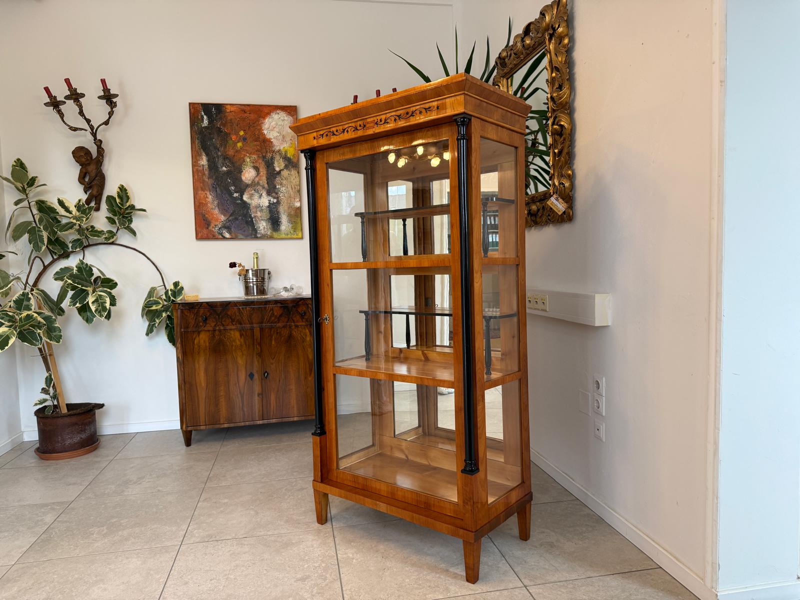Restaurierte Biedermeier Vitrine Bücherschrank Glasschrank G2050