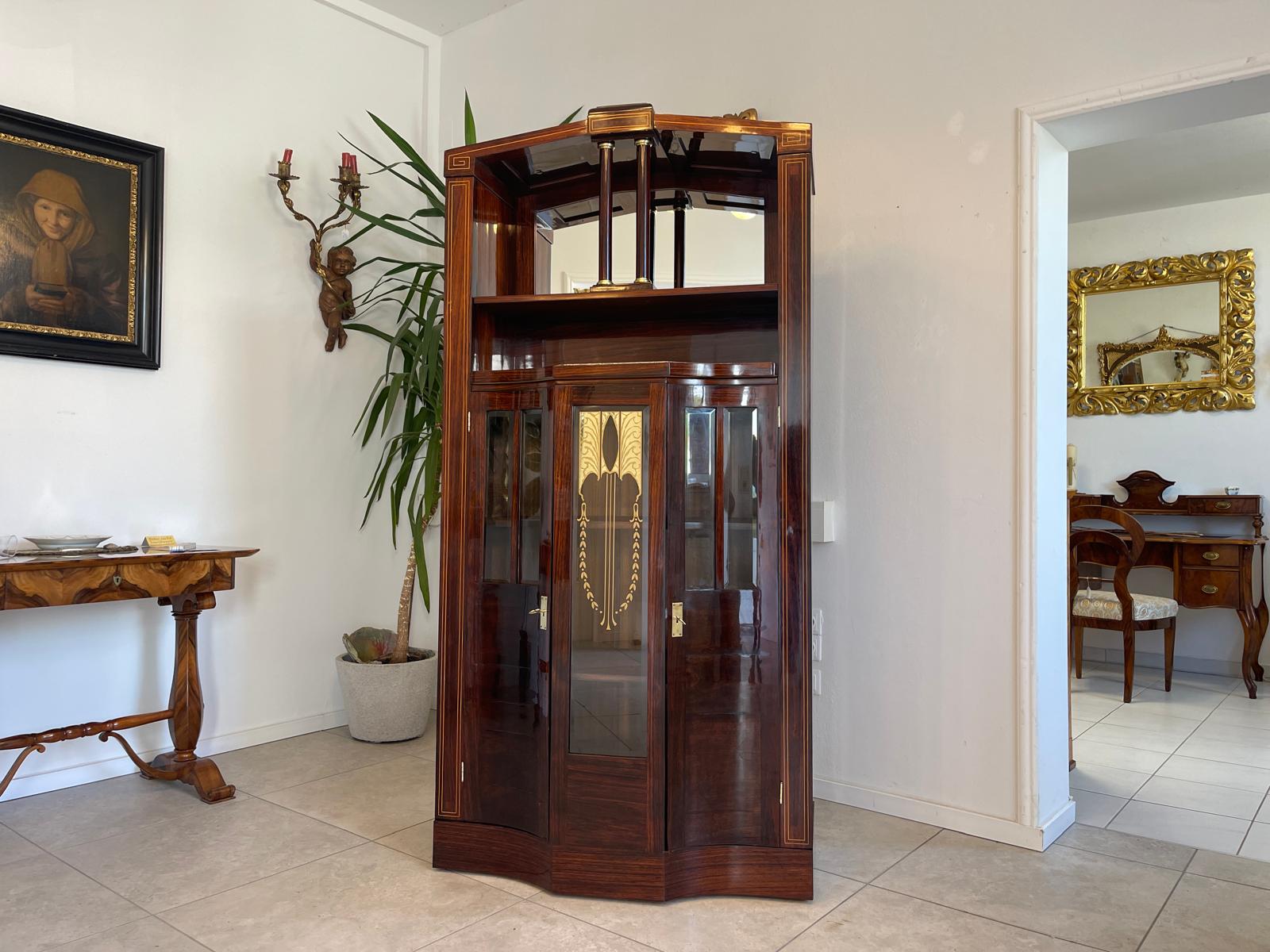 Restauriertes Jugendstil Kredenz Vitrinenschrank  Bücherschrank Traum Antiquität G1443