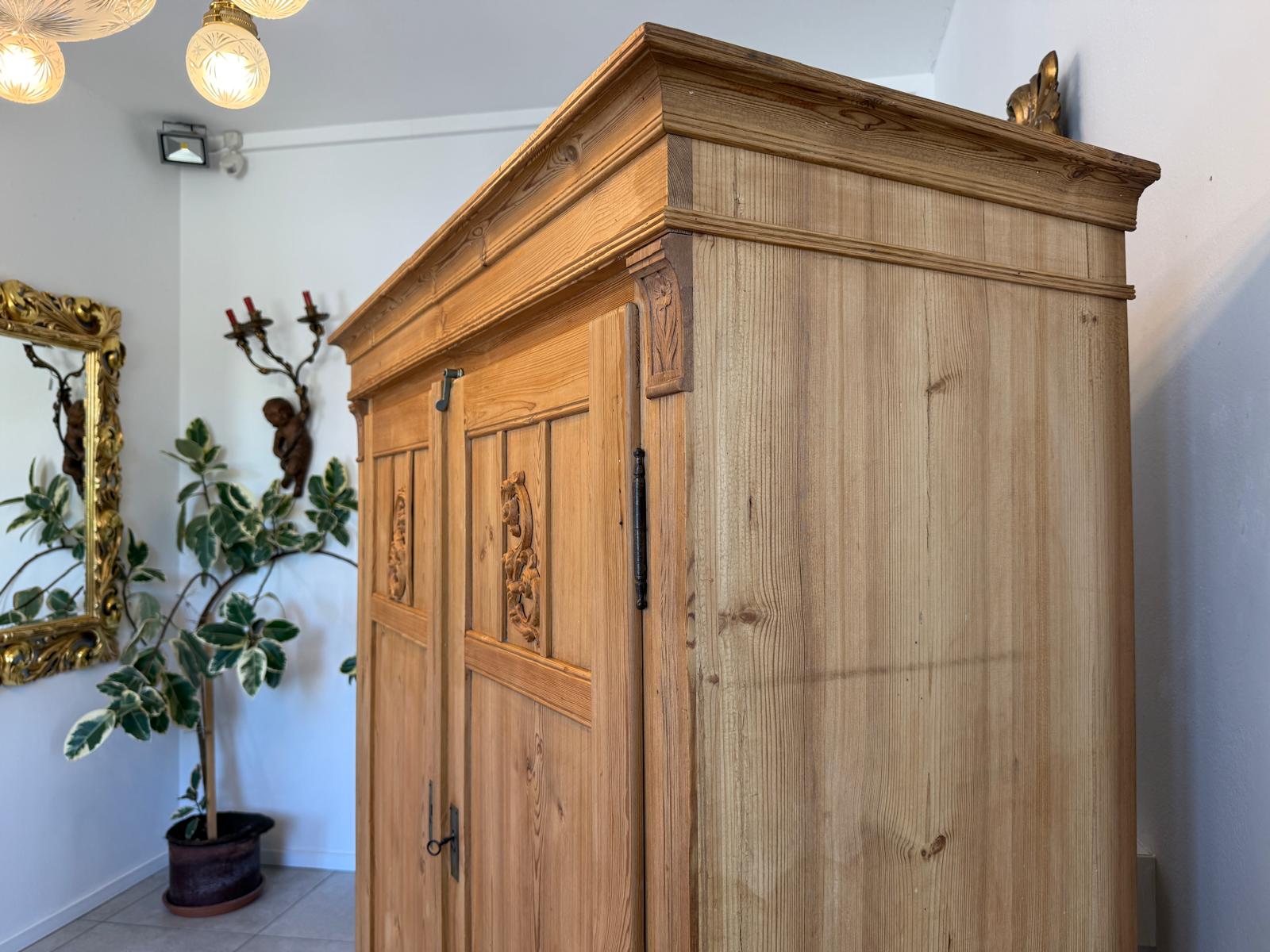Original Biedermeier Bauernschrank Naturholzschrank Weichholz G2091