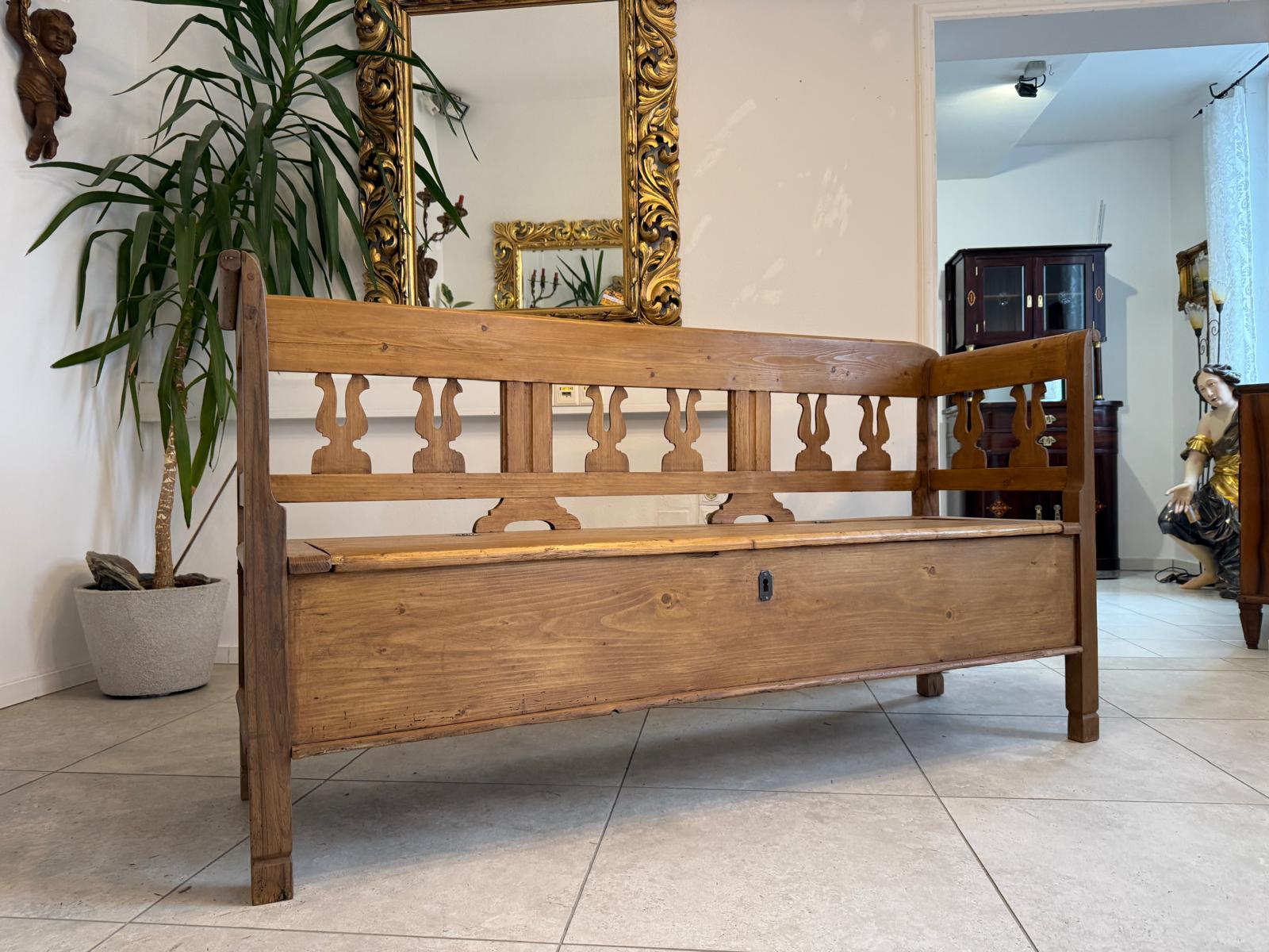 Sale Provinzielle Biedermeier Truhenbank Landhausbank Antik D1086