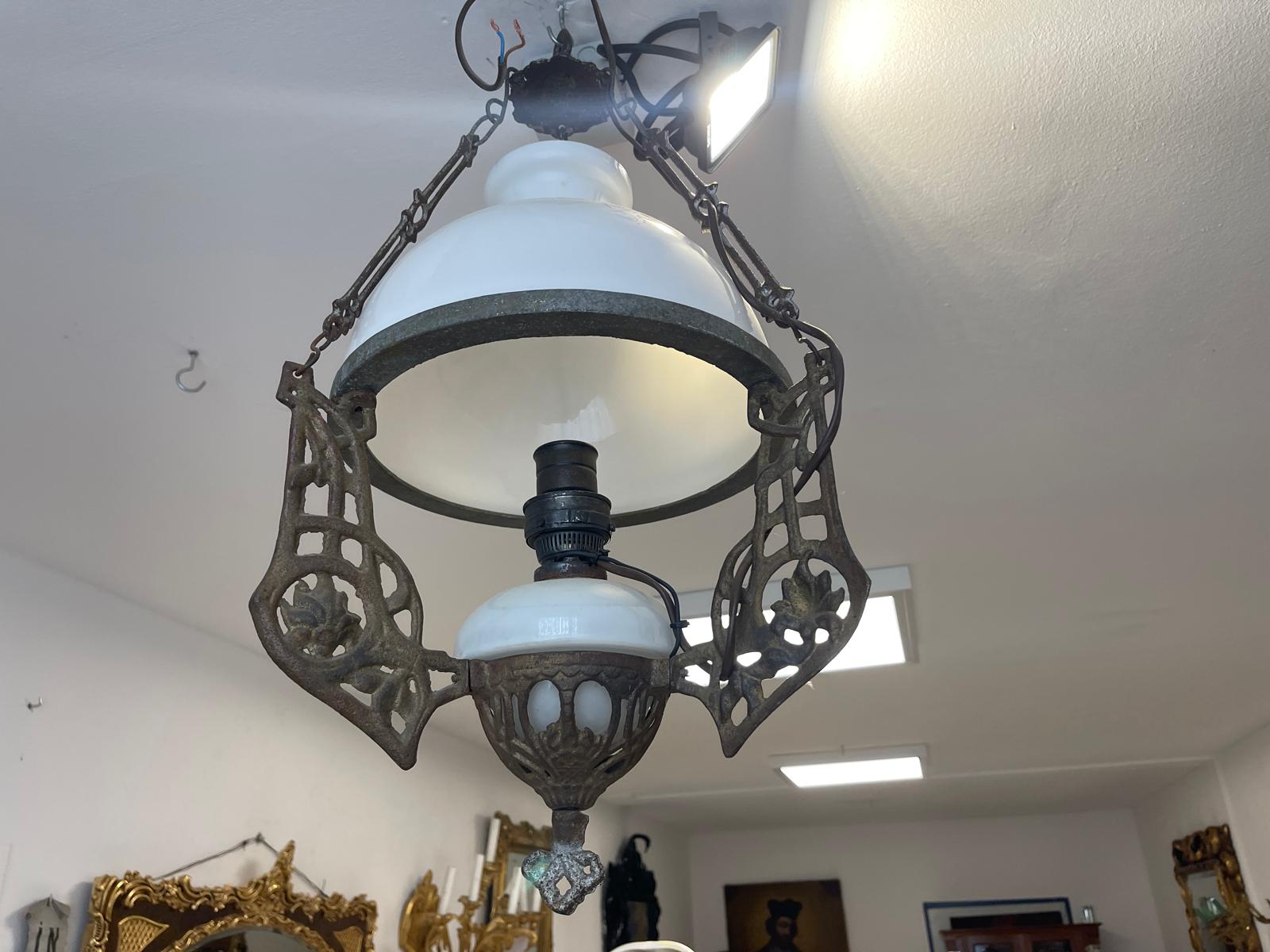 Originale Bauernleuchte Zimmerleuchte Petroleumleuchte Glaslampe G1347