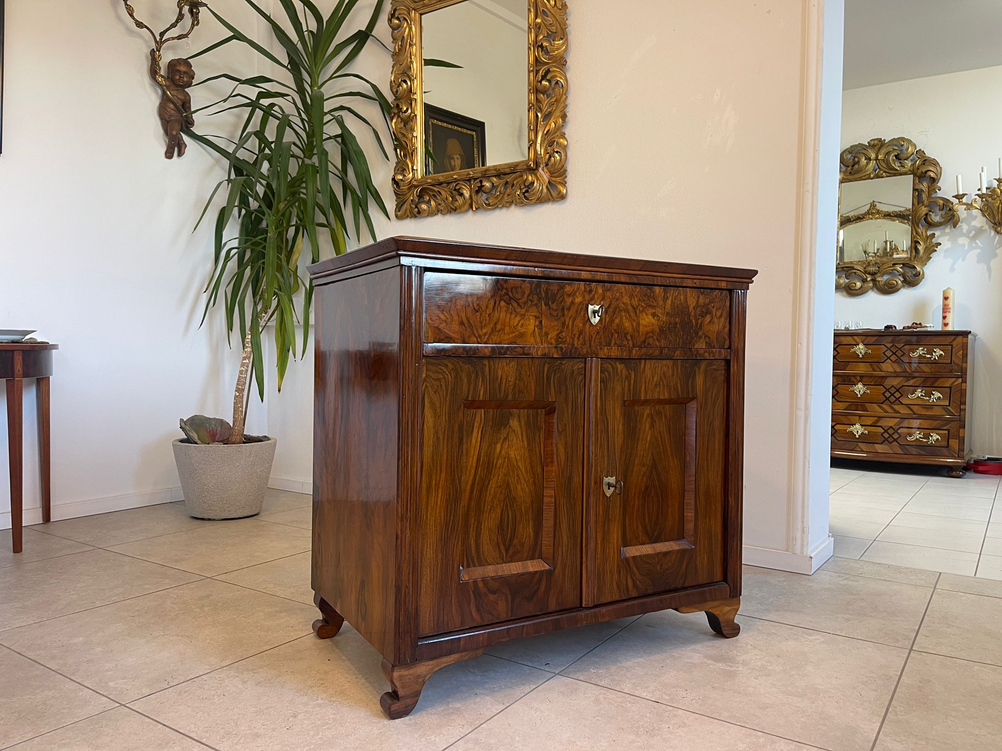 Altrestauriertes Biedermeier Trumeau Anrichte Kommode Antiquität A5146