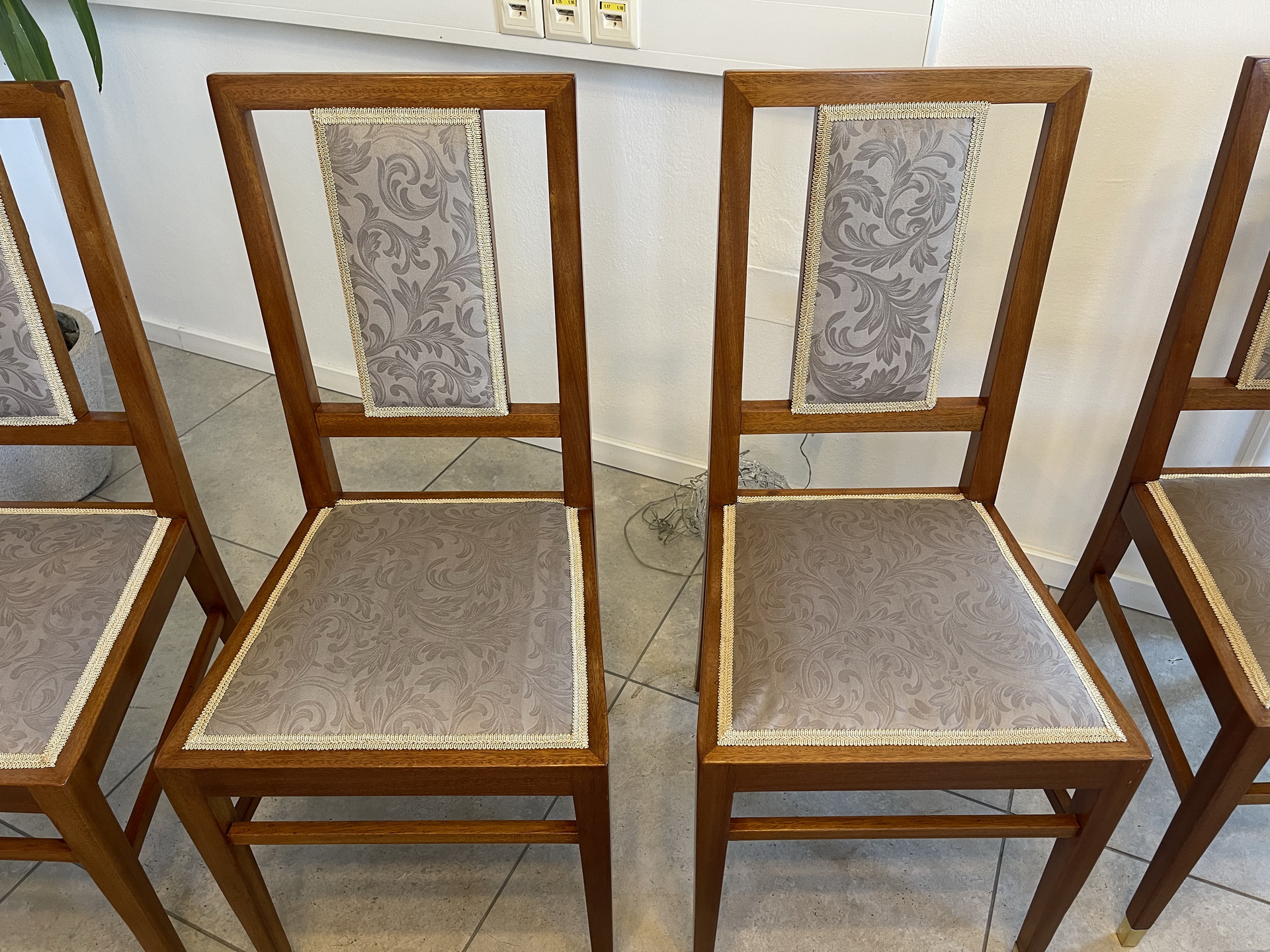 biedermeier-36 Restaurierte Jugendstil Couchgruppe mit Sofa und Stühlen, Hartholz, B19993