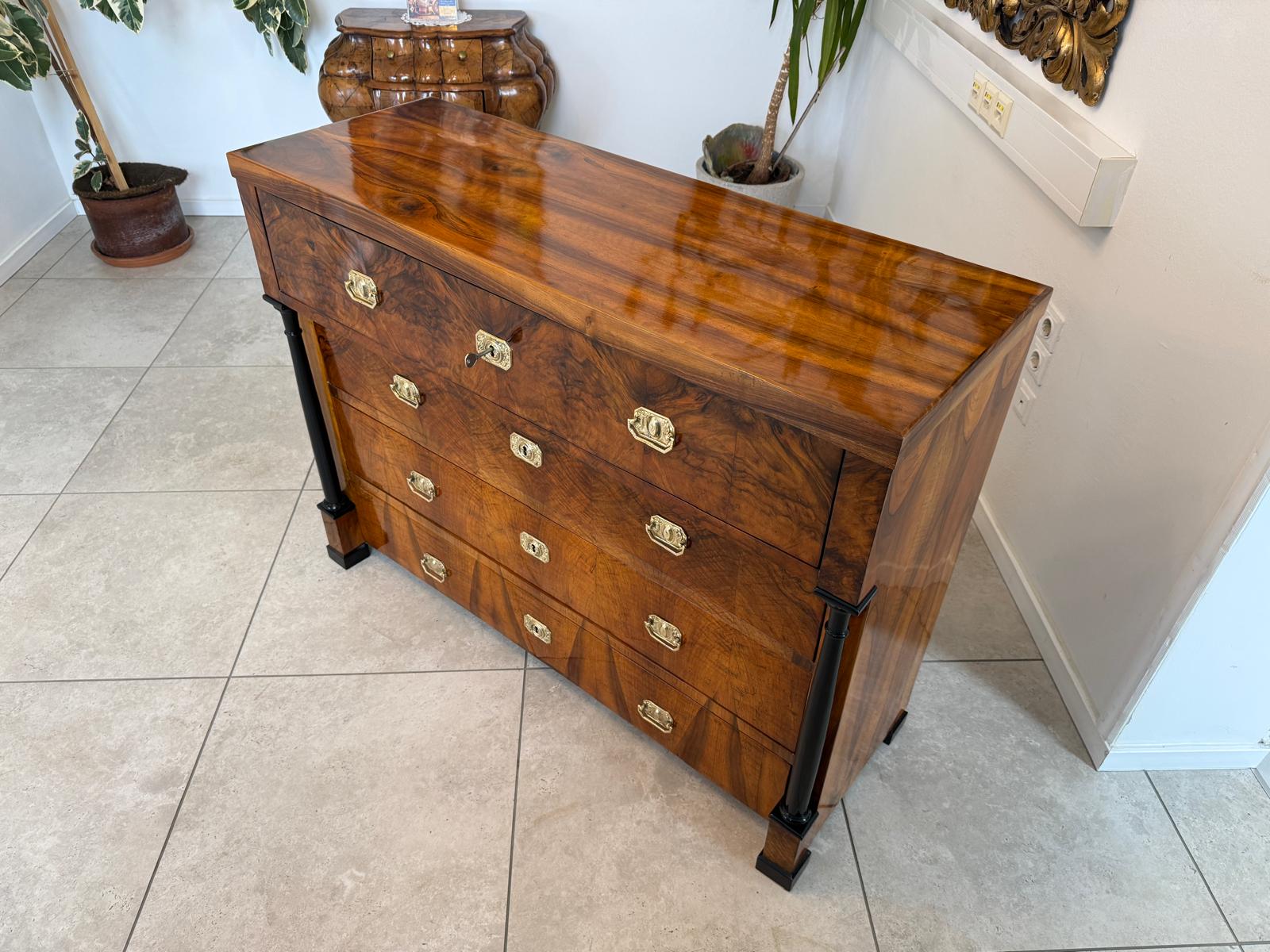 Sale Restaurierte Biedermeier Schreibkommode Nussholz Antiquität D1192