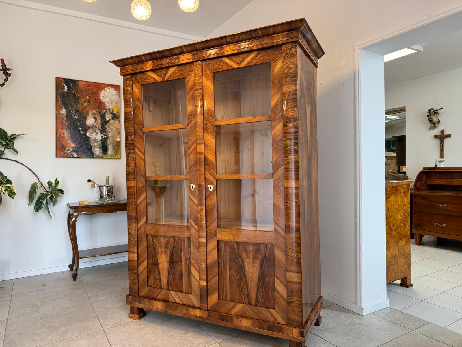SALE Biedermeier Vitrine Bücherschrank Sammlervitrine Sammlerschrank Antiquität G1817