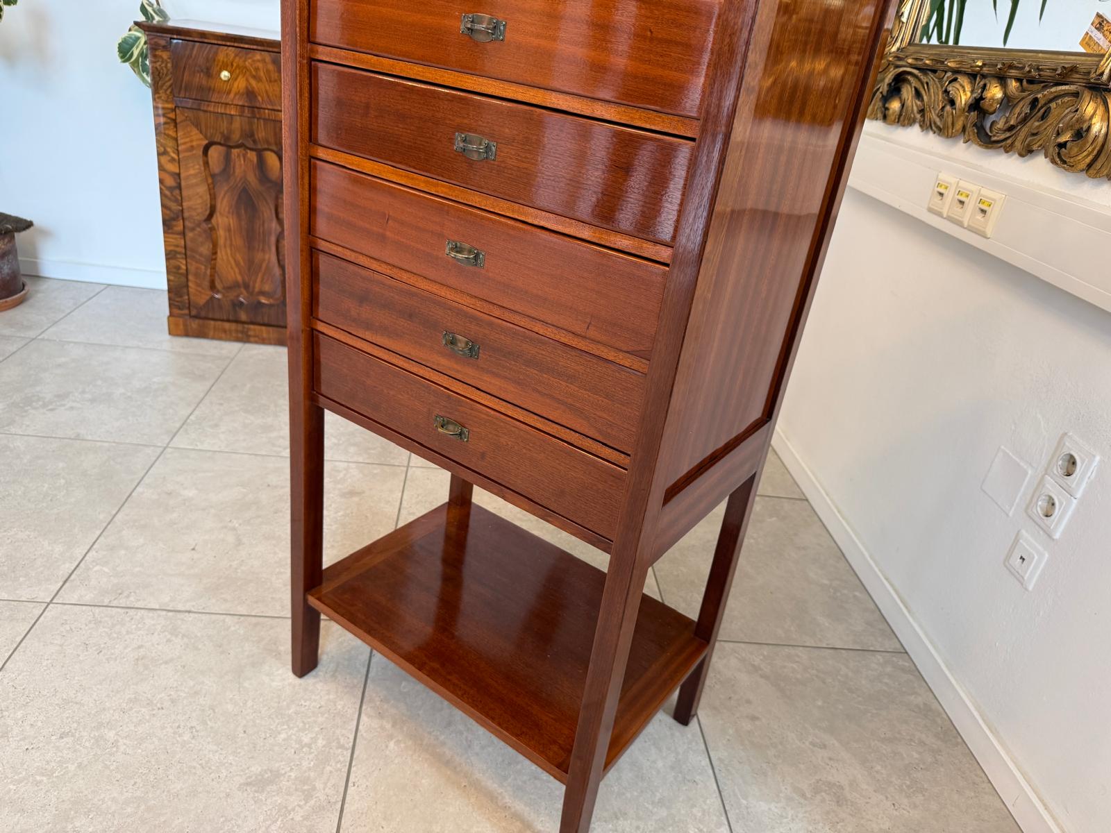 Jugendstil Aktenschrank Büroschrank restauriert Eichenholz D2476
